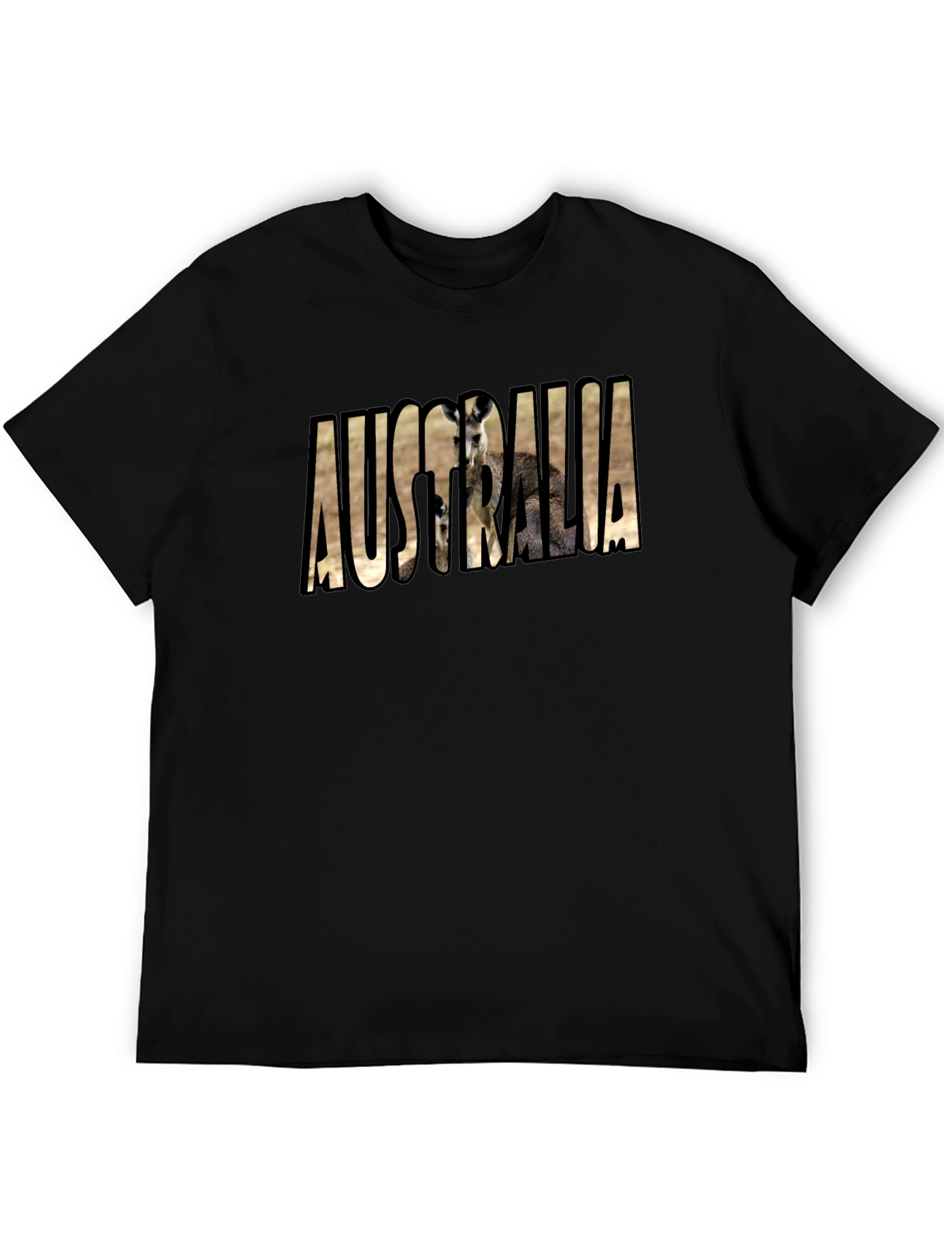 Australia Kangaroo Black T-Shirt