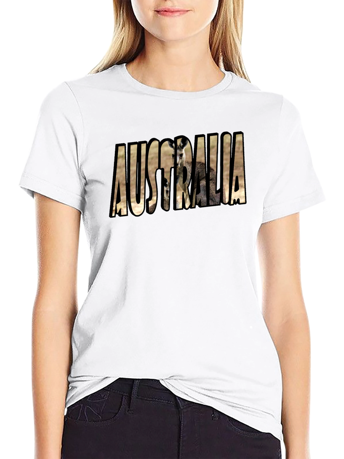Australia Kangaroo Black T-Shirt