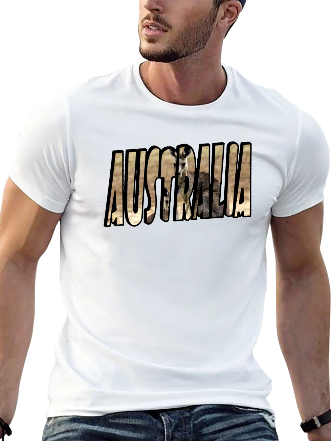 Australia Kangaroo Black T-Shirt