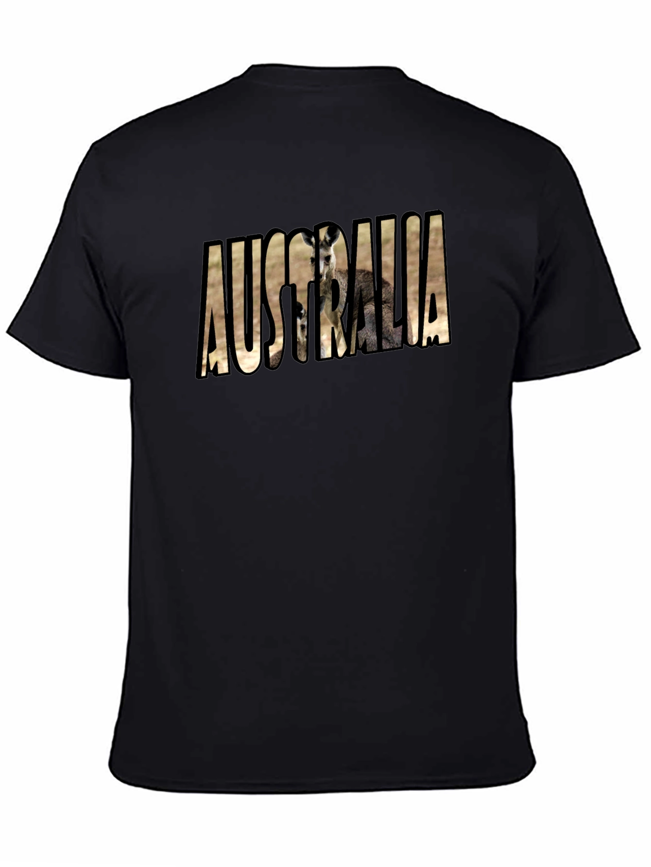 Australia Kangaroo Black T-Shirt