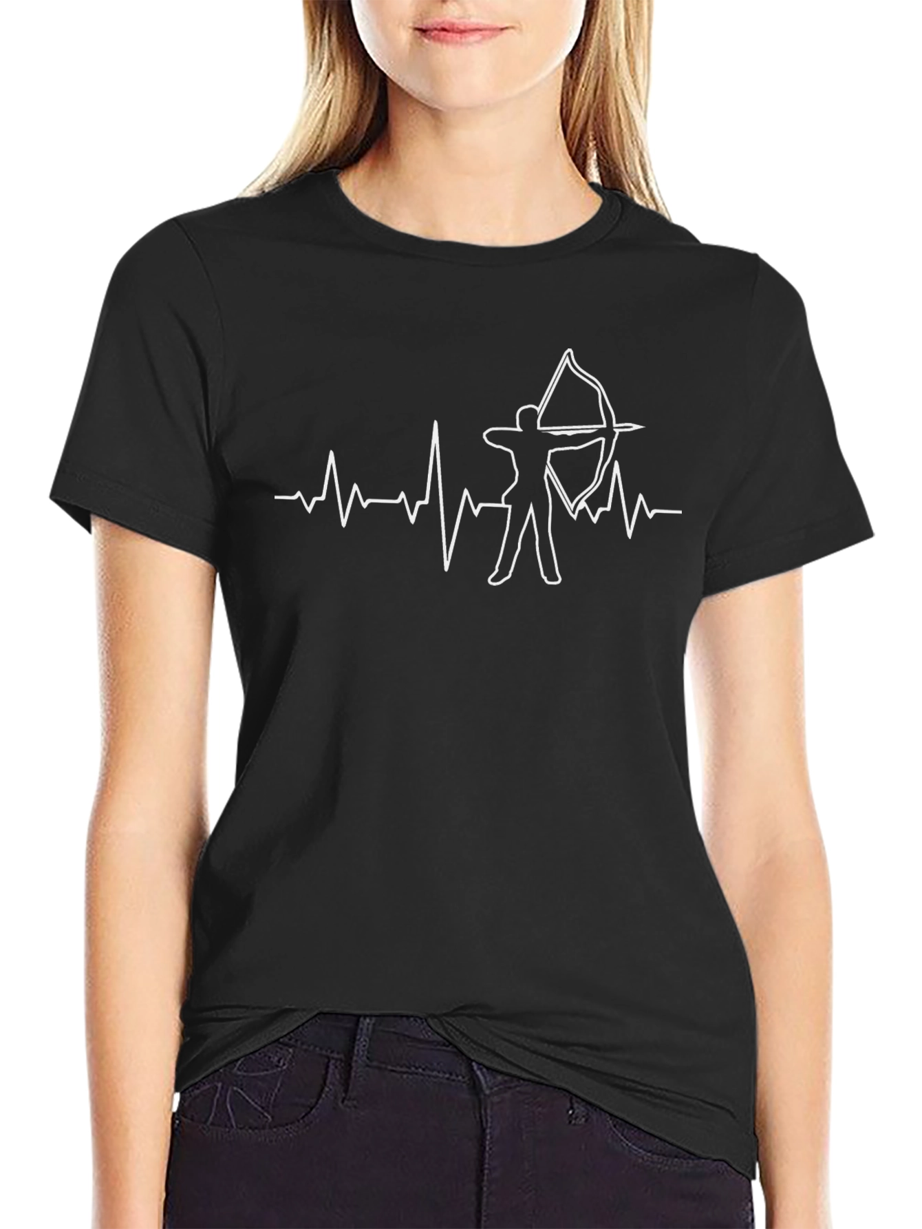 Archery Heartbeat Graphic Tee - Black