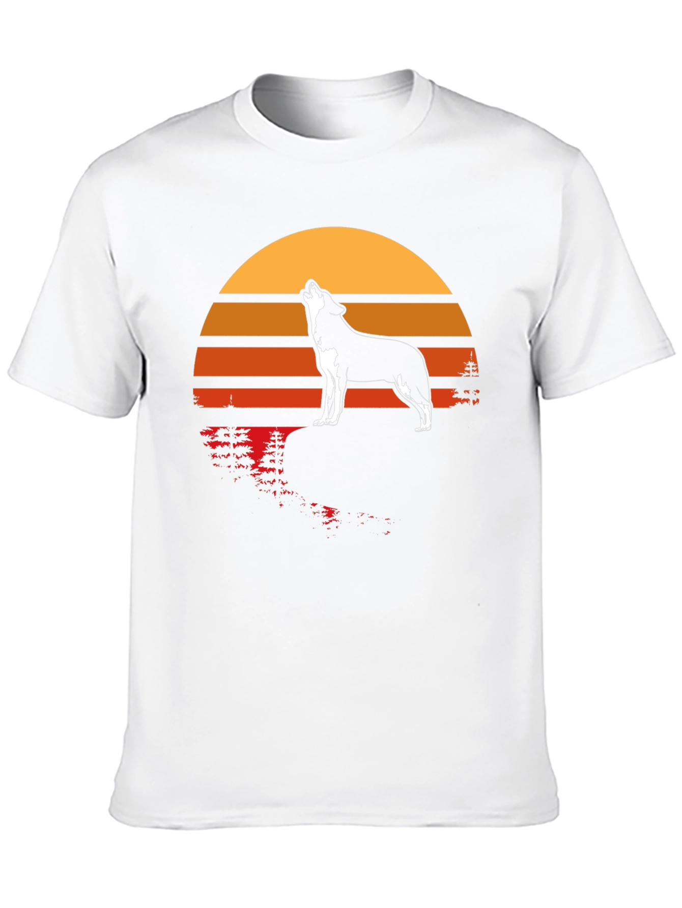 Wolf Howling at Sunset Graphic T-Shirt