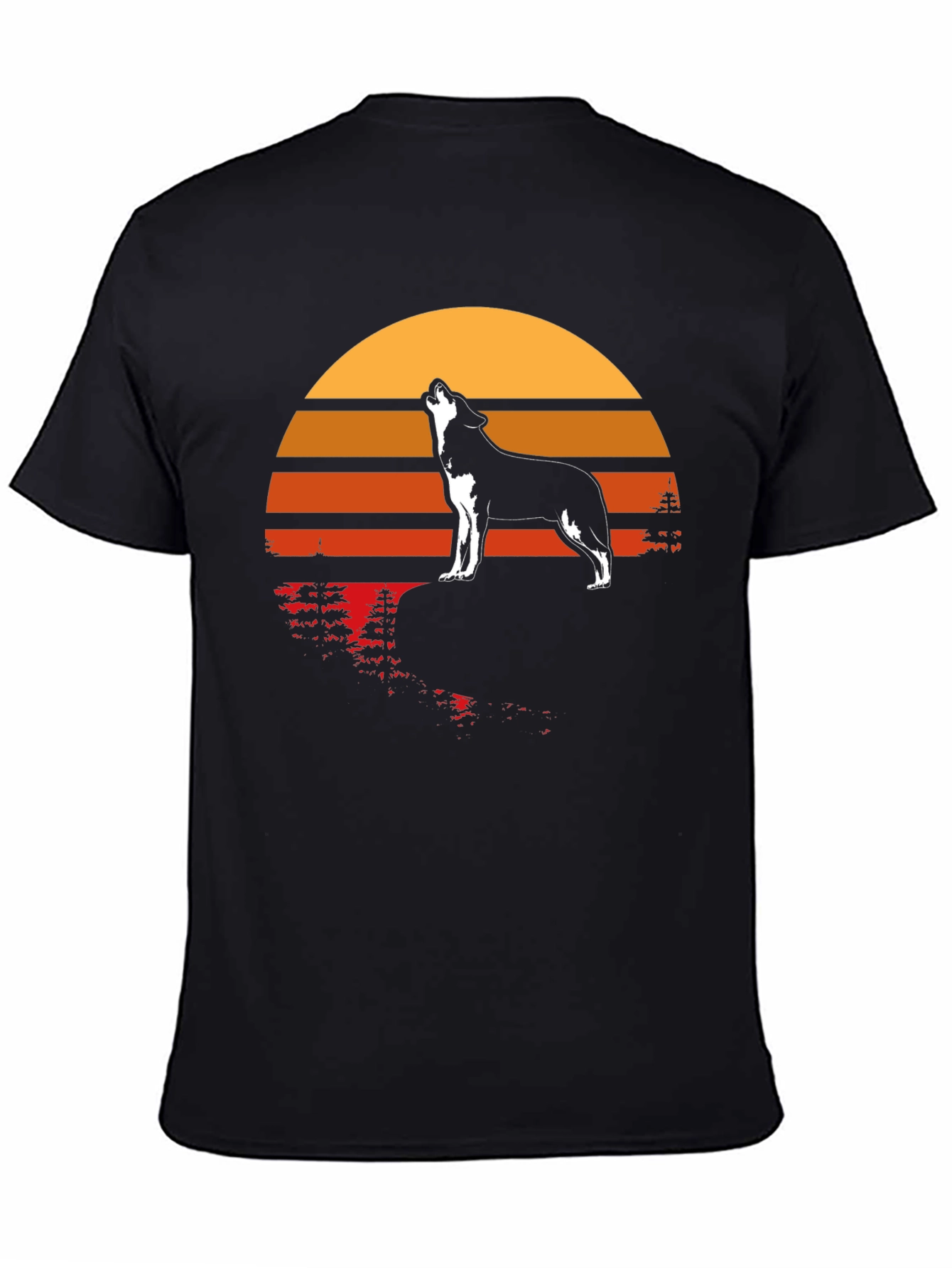 Wolf Howling at Sunset Graphic T-Shirt