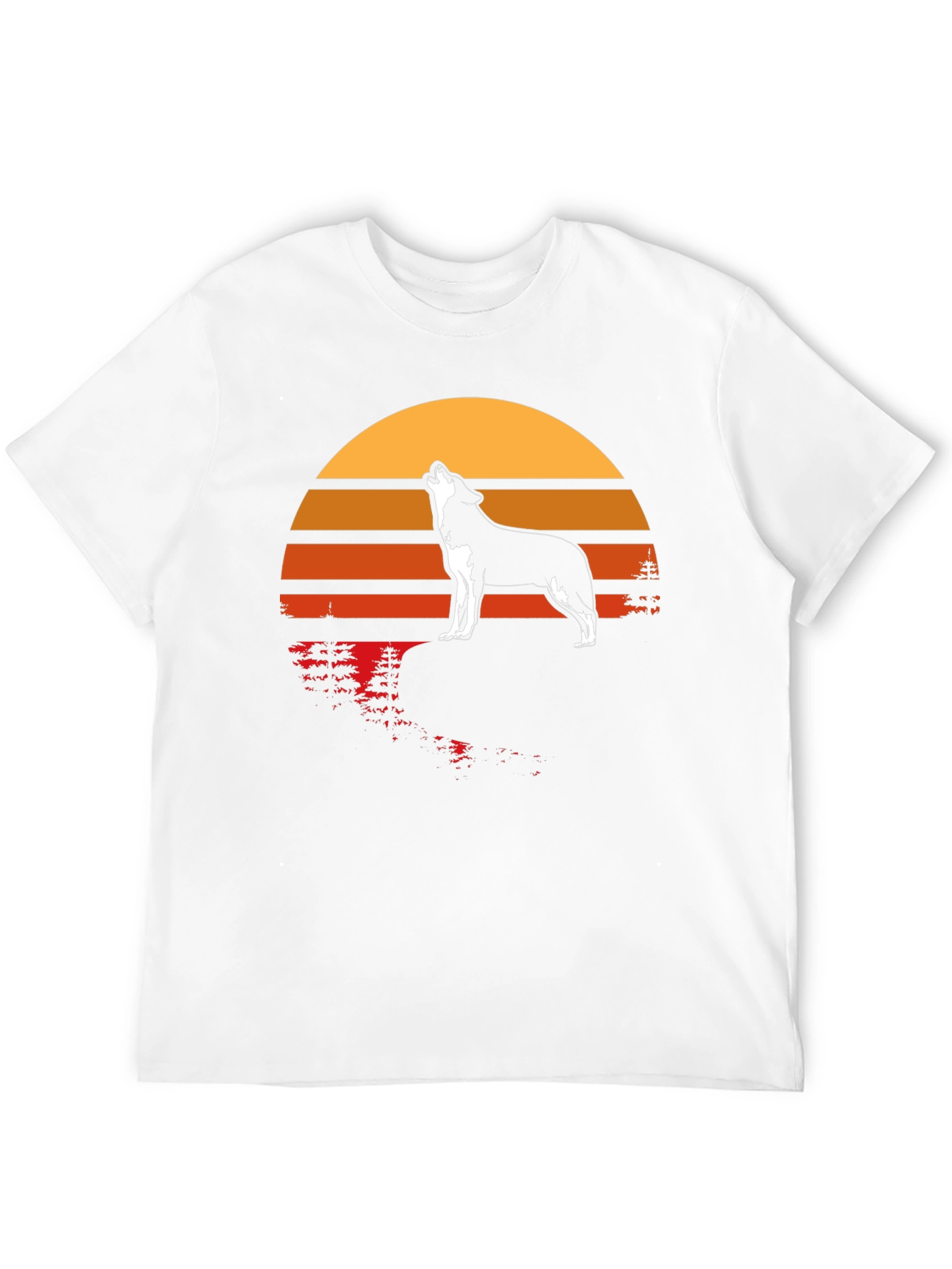 Wolf Howling at Sunset Graphic T-Shirt