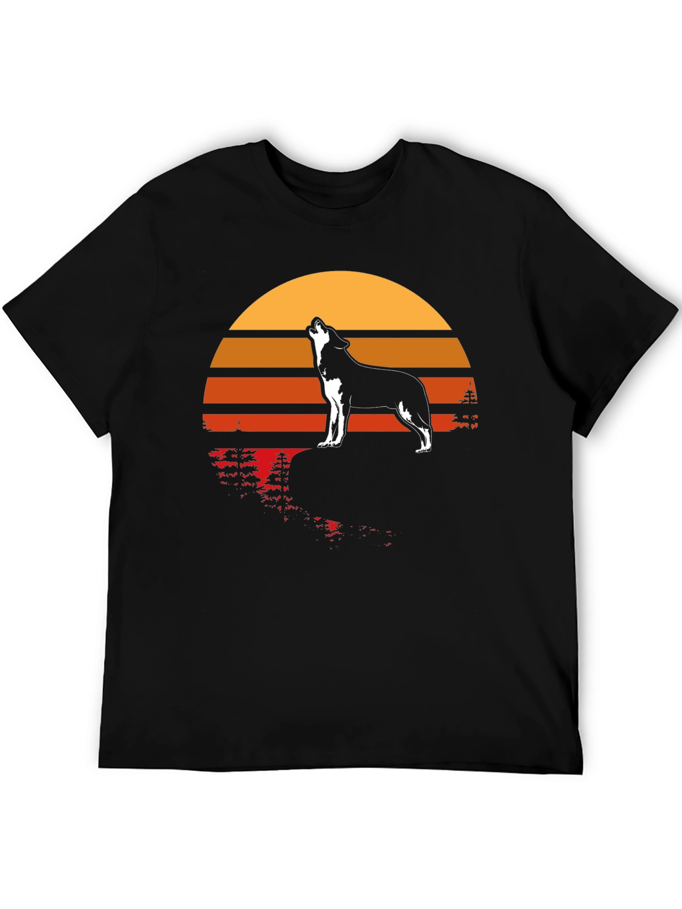 Wolf Howling at Sunset Graphic T-Shirt