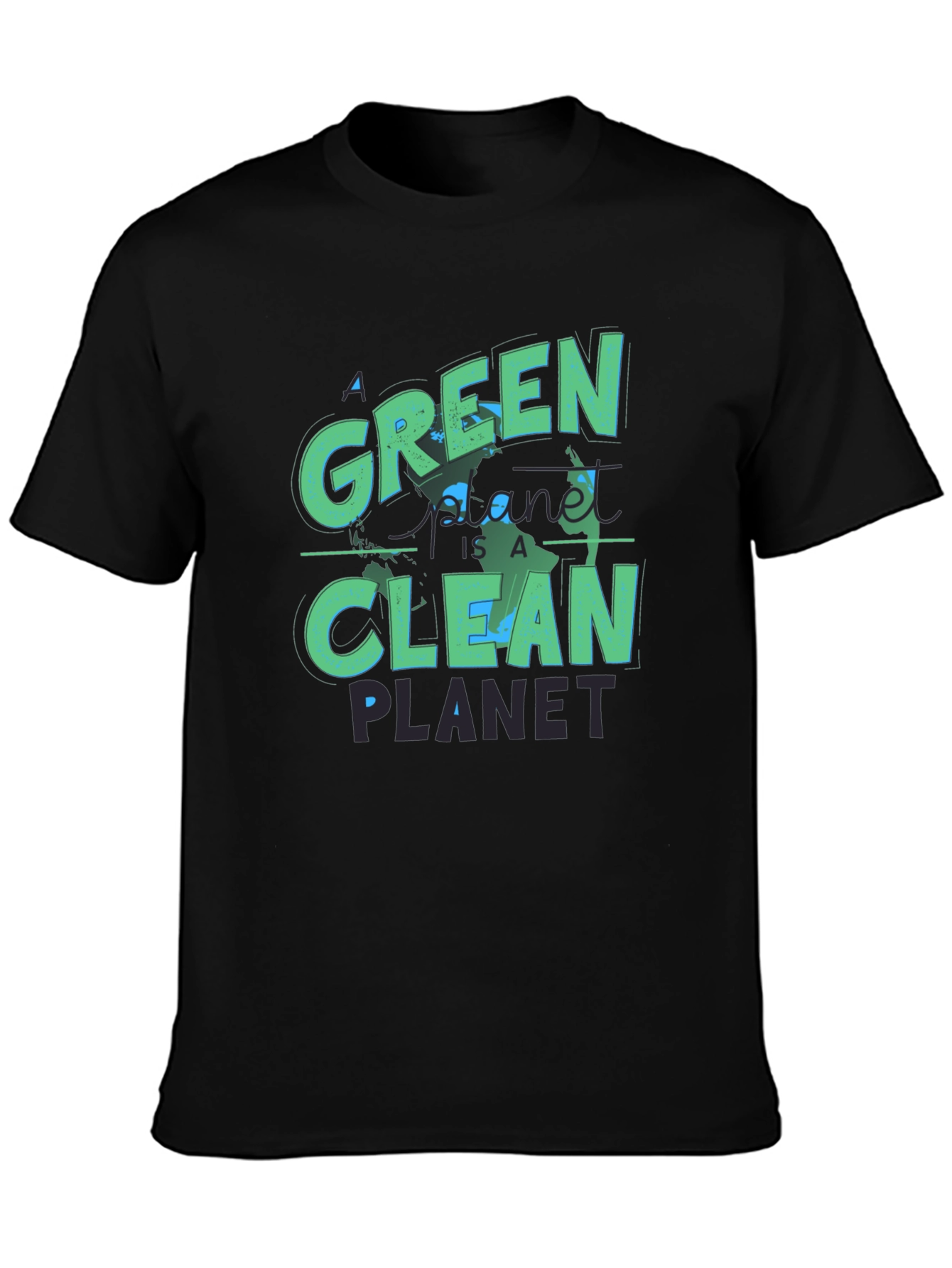 Eco-Friendly Green Planet T-Shirt - Clean Earth Design