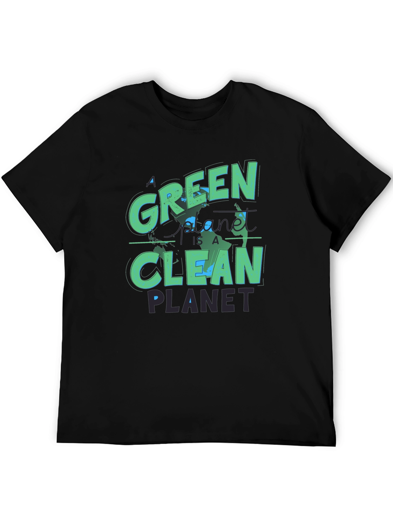 Eco-Friendly Green Planet T-Shirt - Clean Earth Design