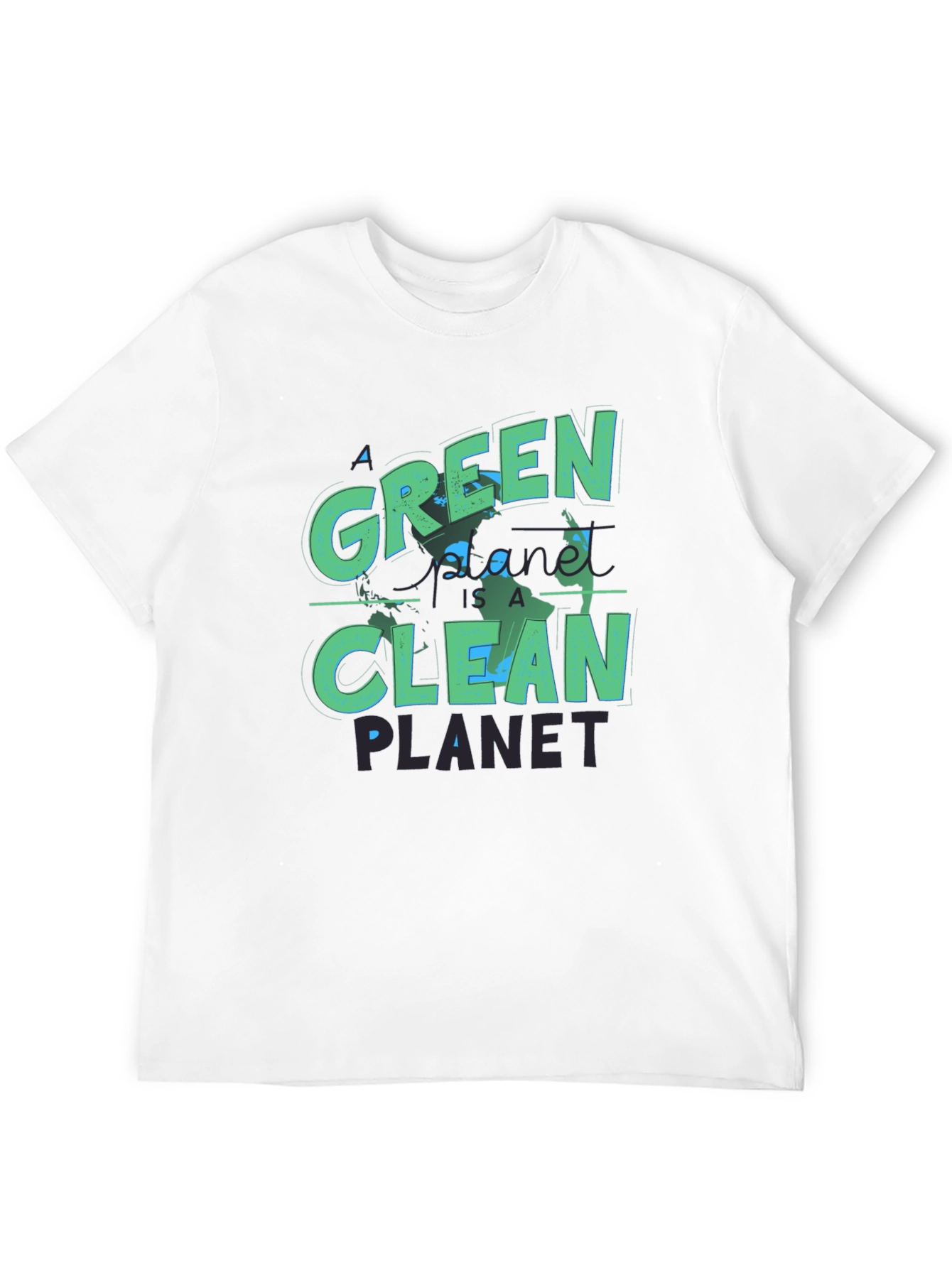 Eco-Friendly Green Planet T-Shirt - Clean Earth Design