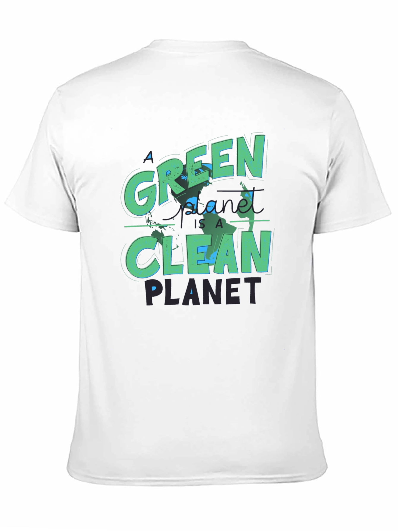 Eco-Friendly Green Planet T-Shirt - Clean Earth Design