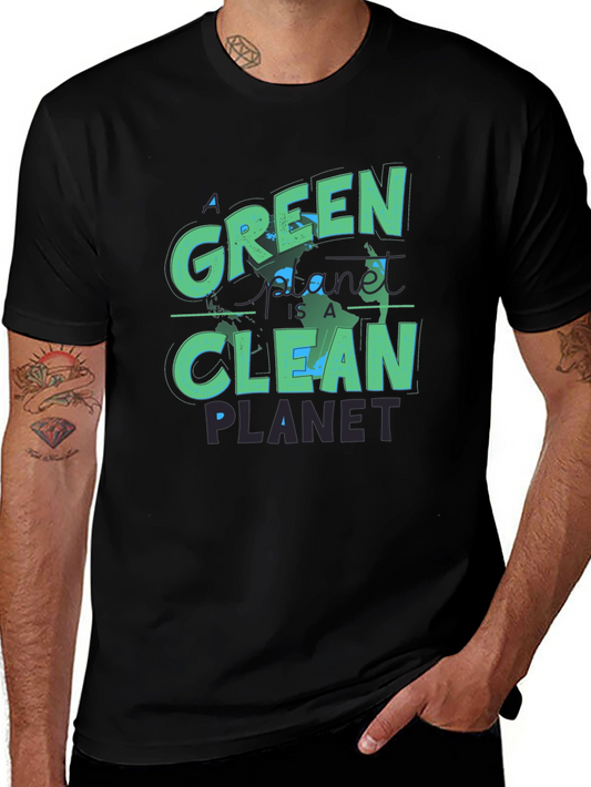 Eco-Friendly Green Planet T-Shirt - Clean Earth Design
