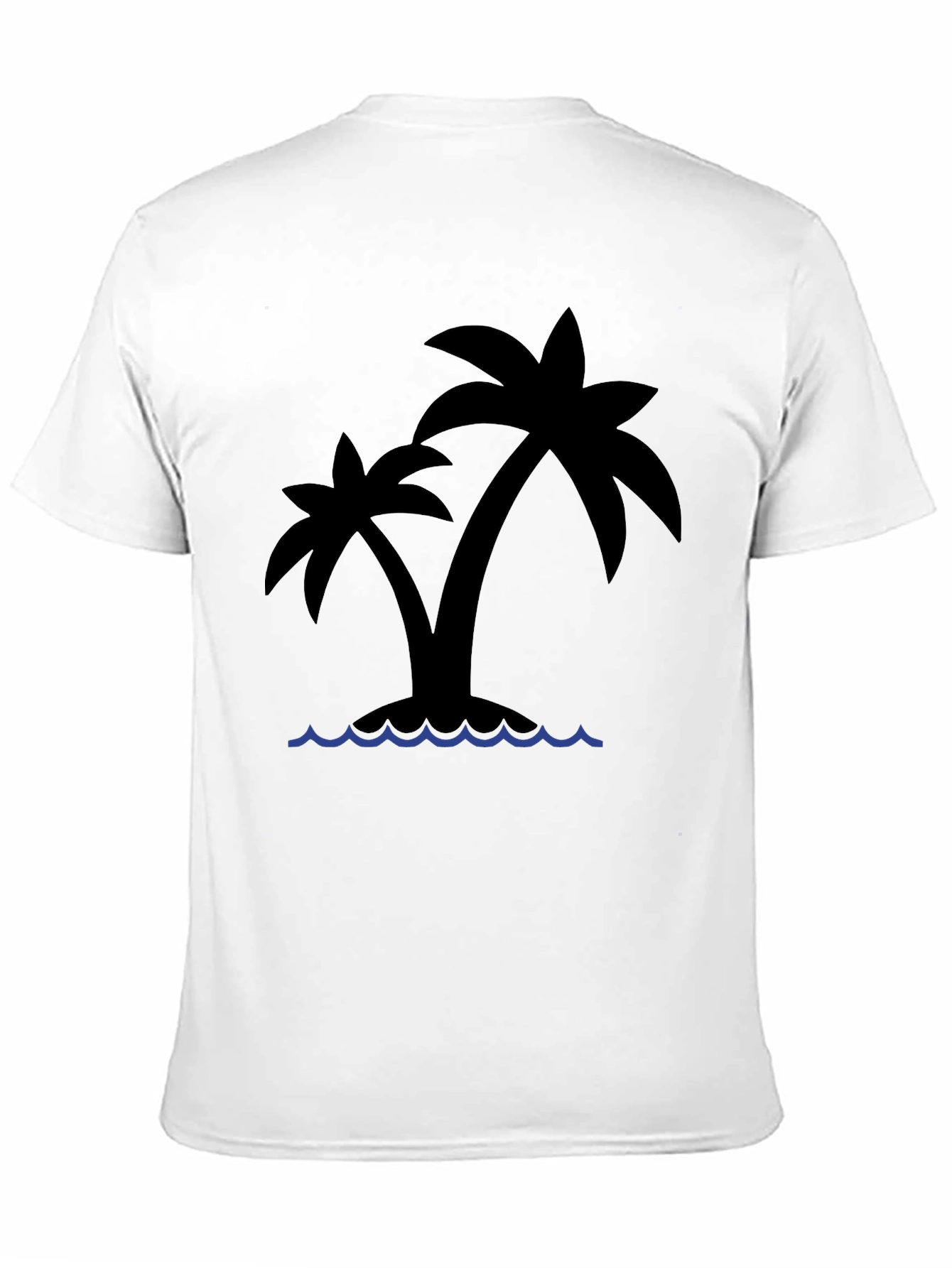 Tropical Island Palm Tree Black T-Shirt