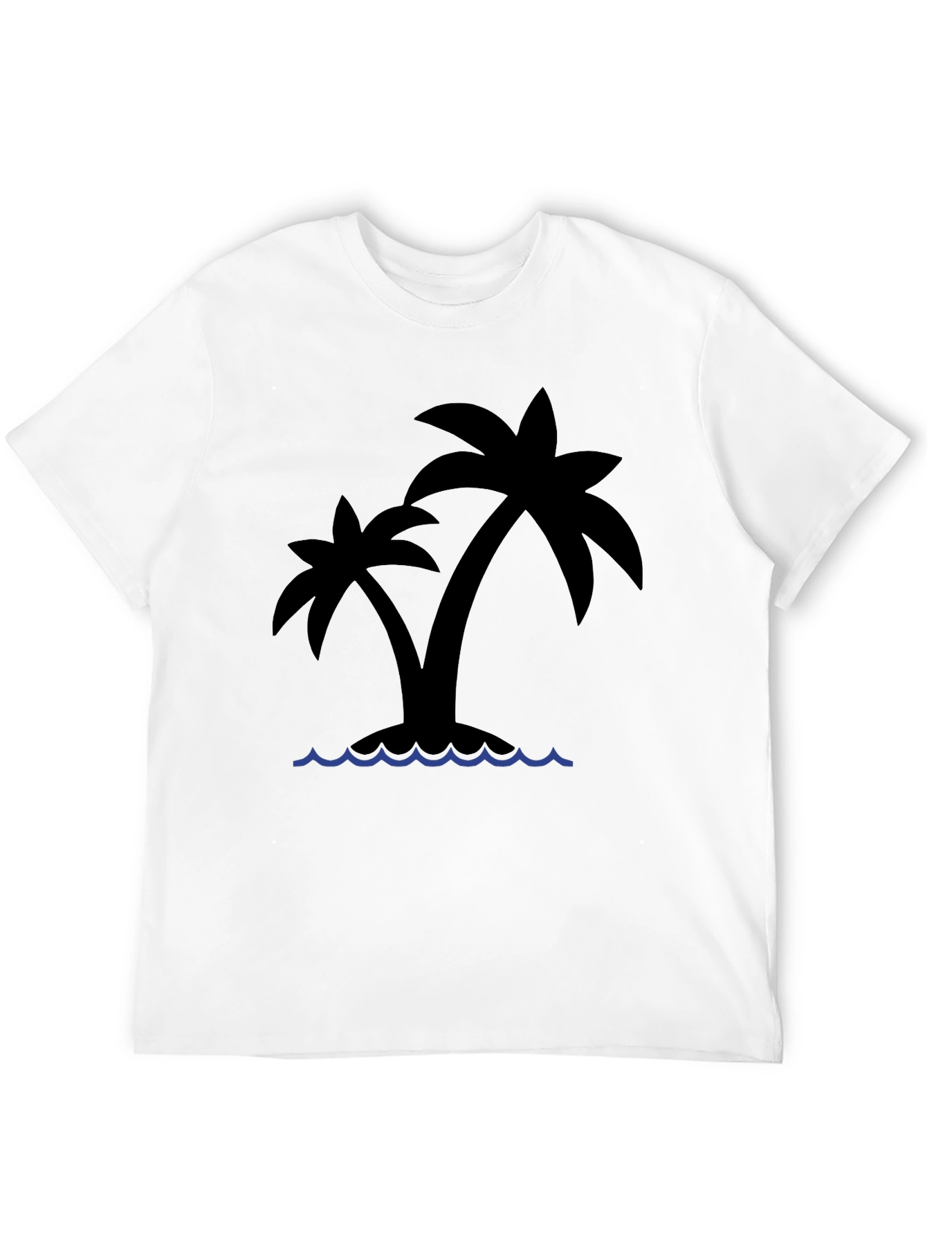Tropical Island Palm Tree Black T-Shirt
