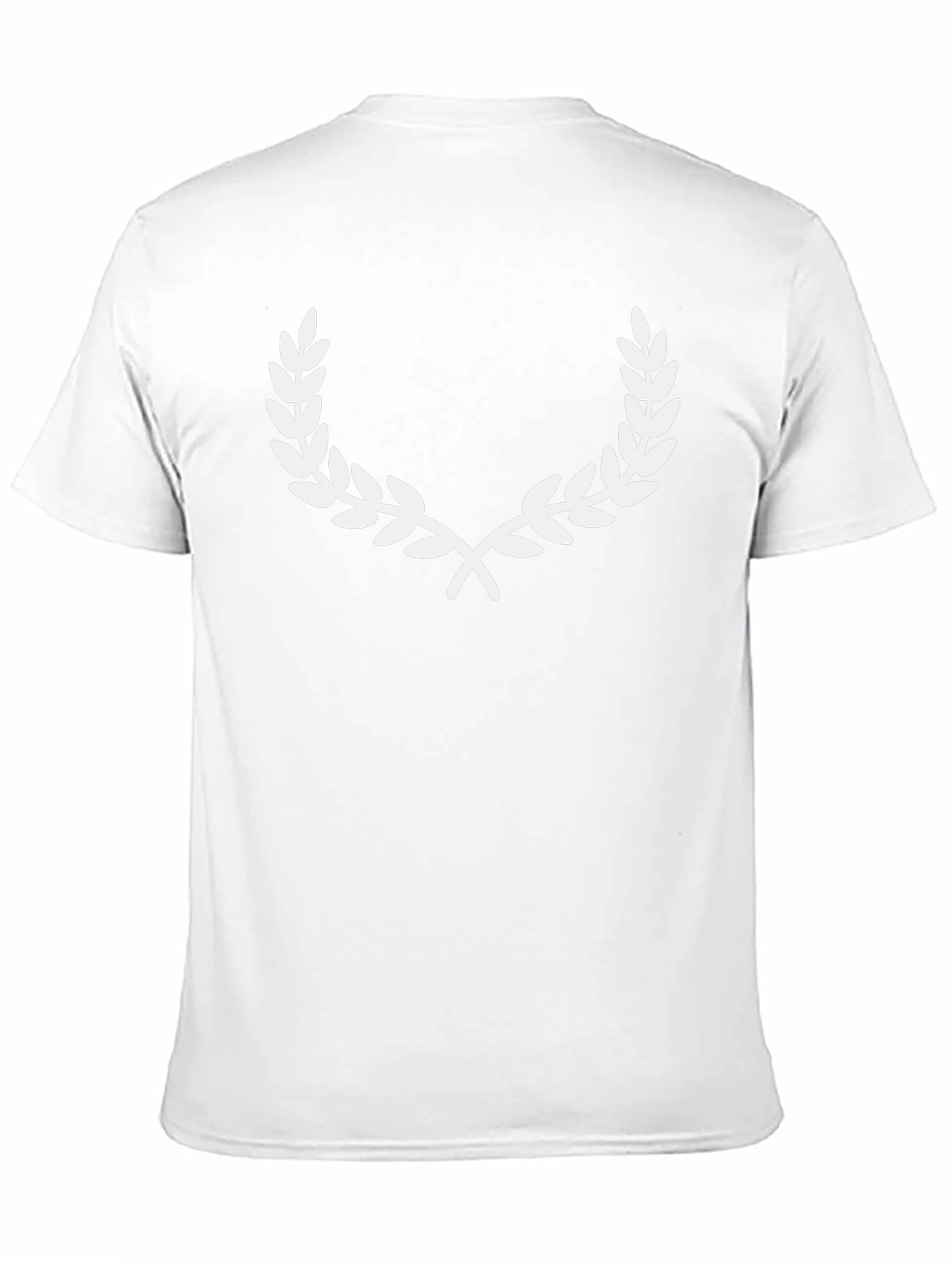 Black T-Shirt with White Laurel Wreath Graphic