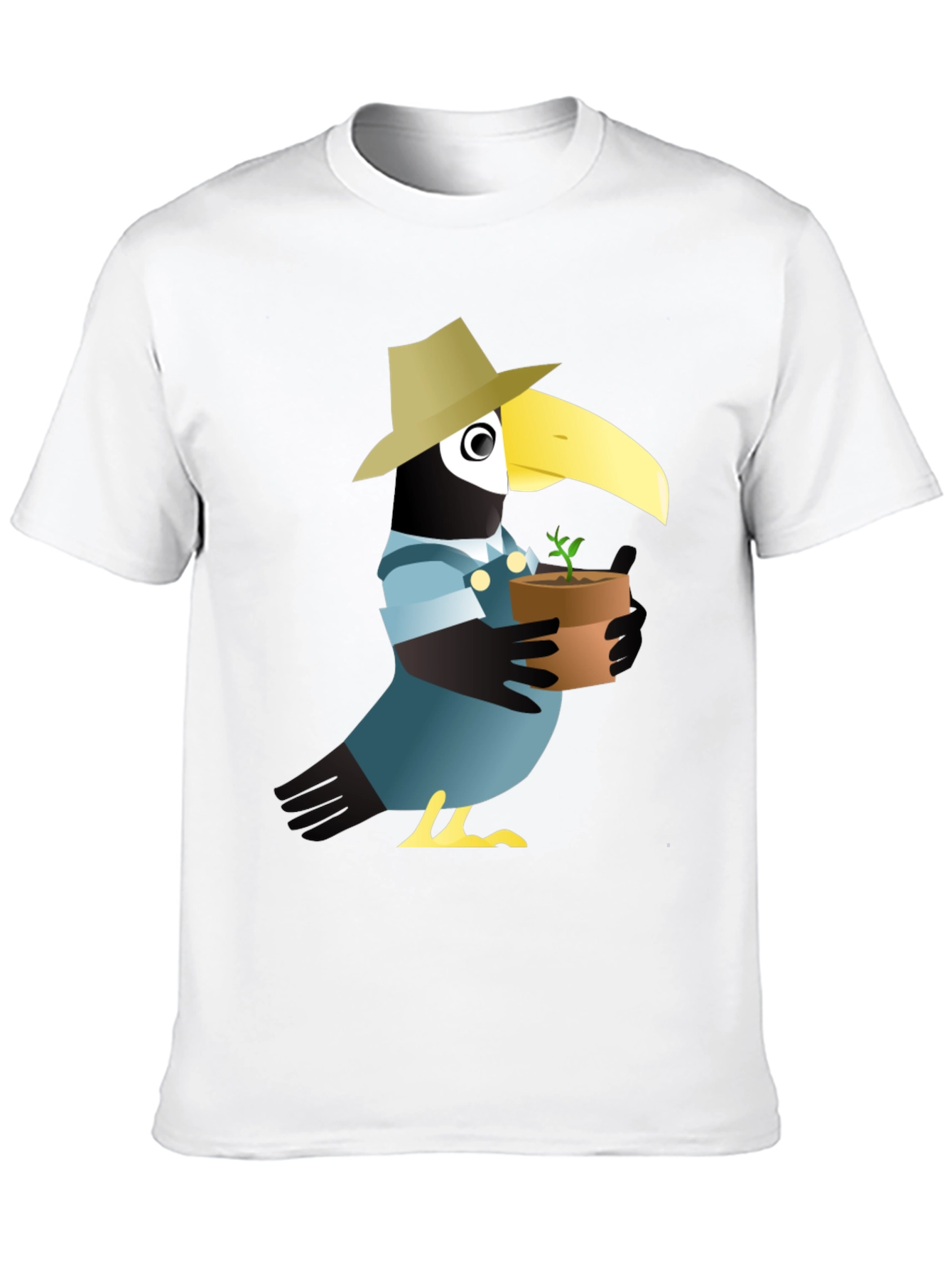 Quirky Crow Gardener Graphic Tee - Black Cotton