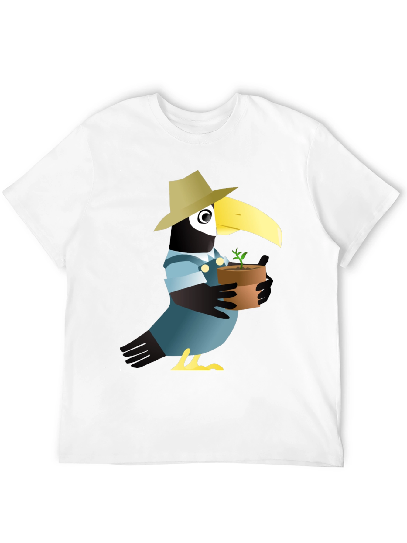 Quirky Crow Gardener Graphic Tee - Black Cotton