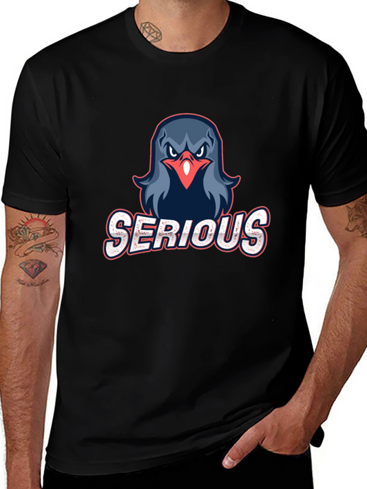 Serious Bird Graphic T-Shirt - Casual Style
