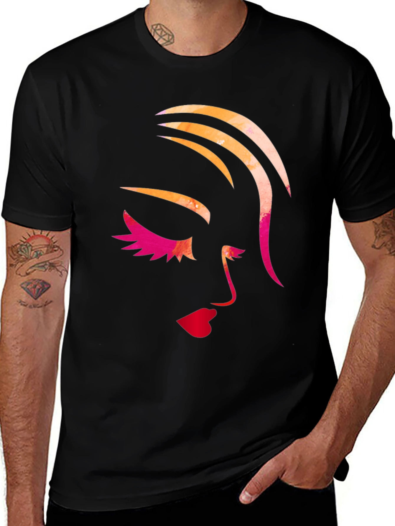 Abstract Face Graphic T-Shirt - Stylish Unisex Tee