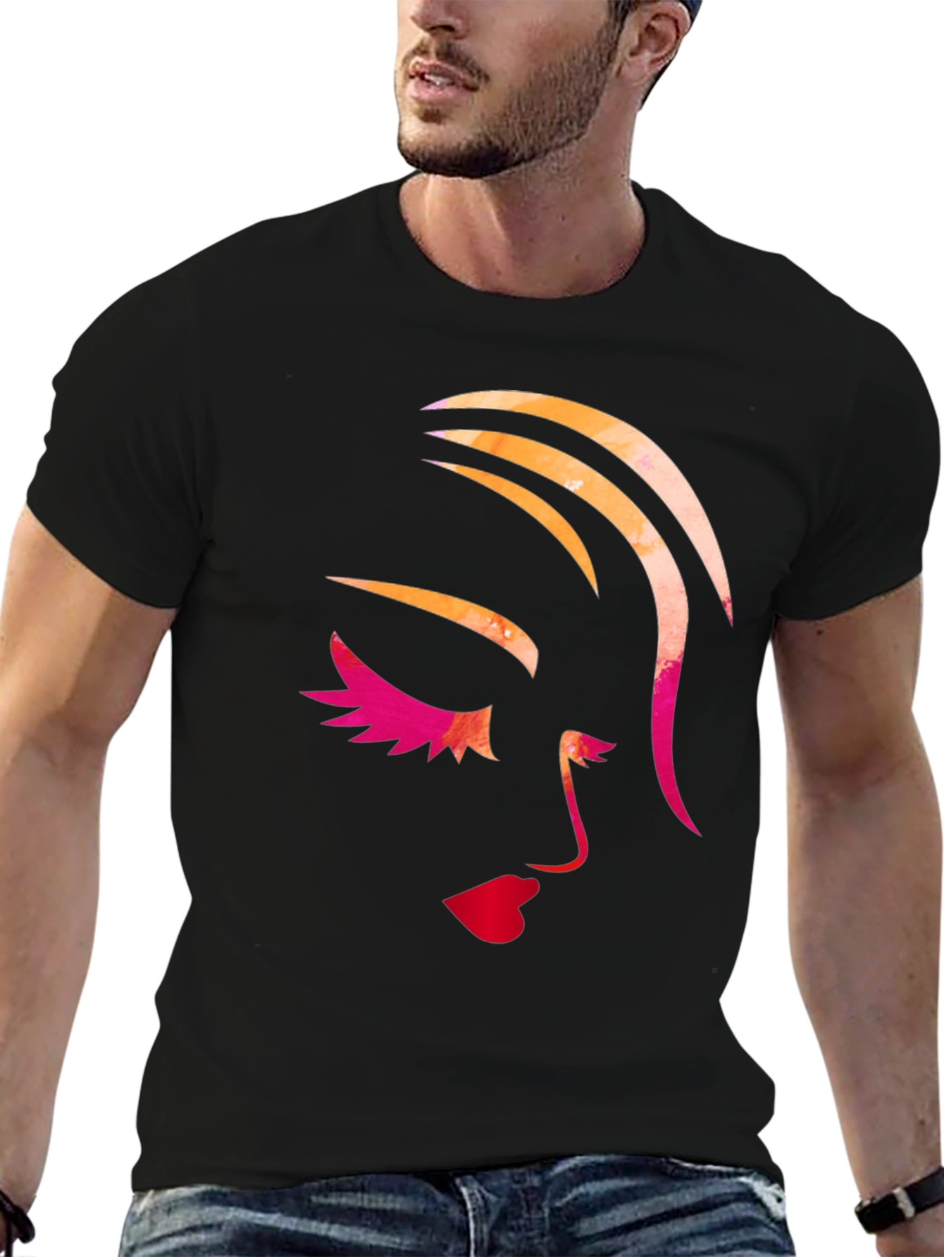 Abstract Face Graphic T-Shirt - Stylish Unisex Tee