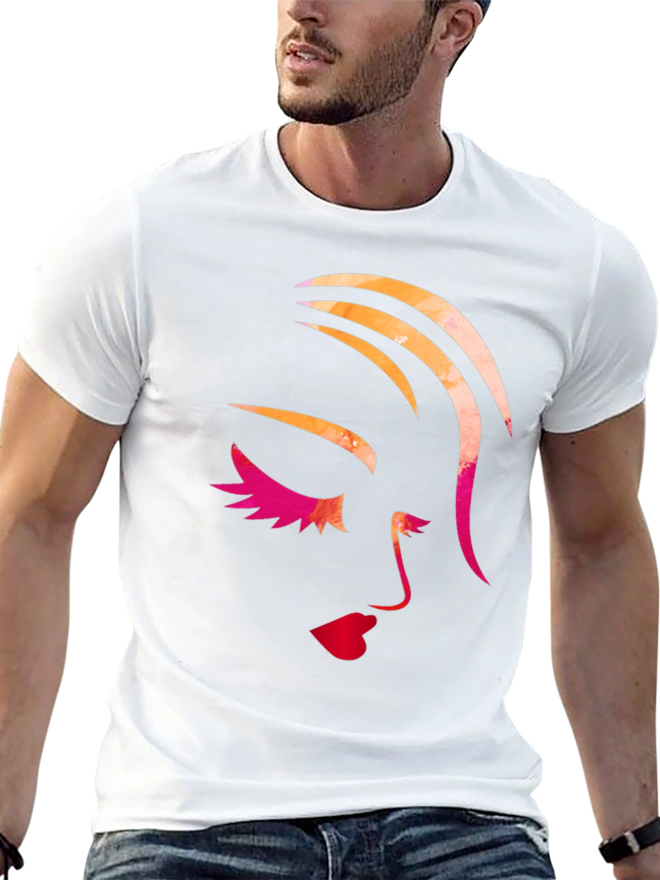 Abstract Face Graphic T-Shirt - Stylish Unisex Tee