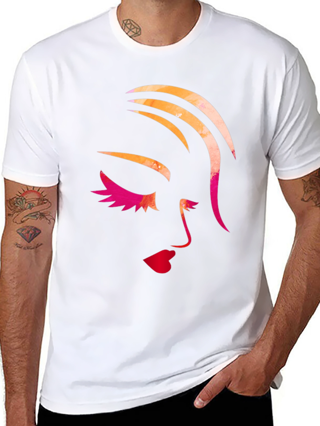 Abstract Face Graphic T-Shirt - Stylish Unisex Tee