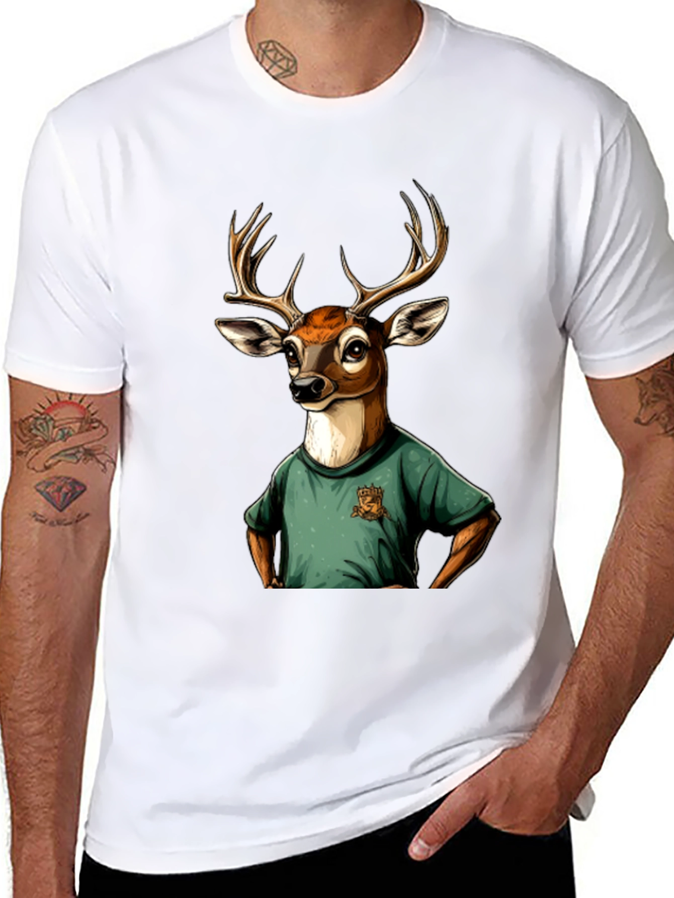 Deer T-Shirt - Novelty Animal Graphic Tee
