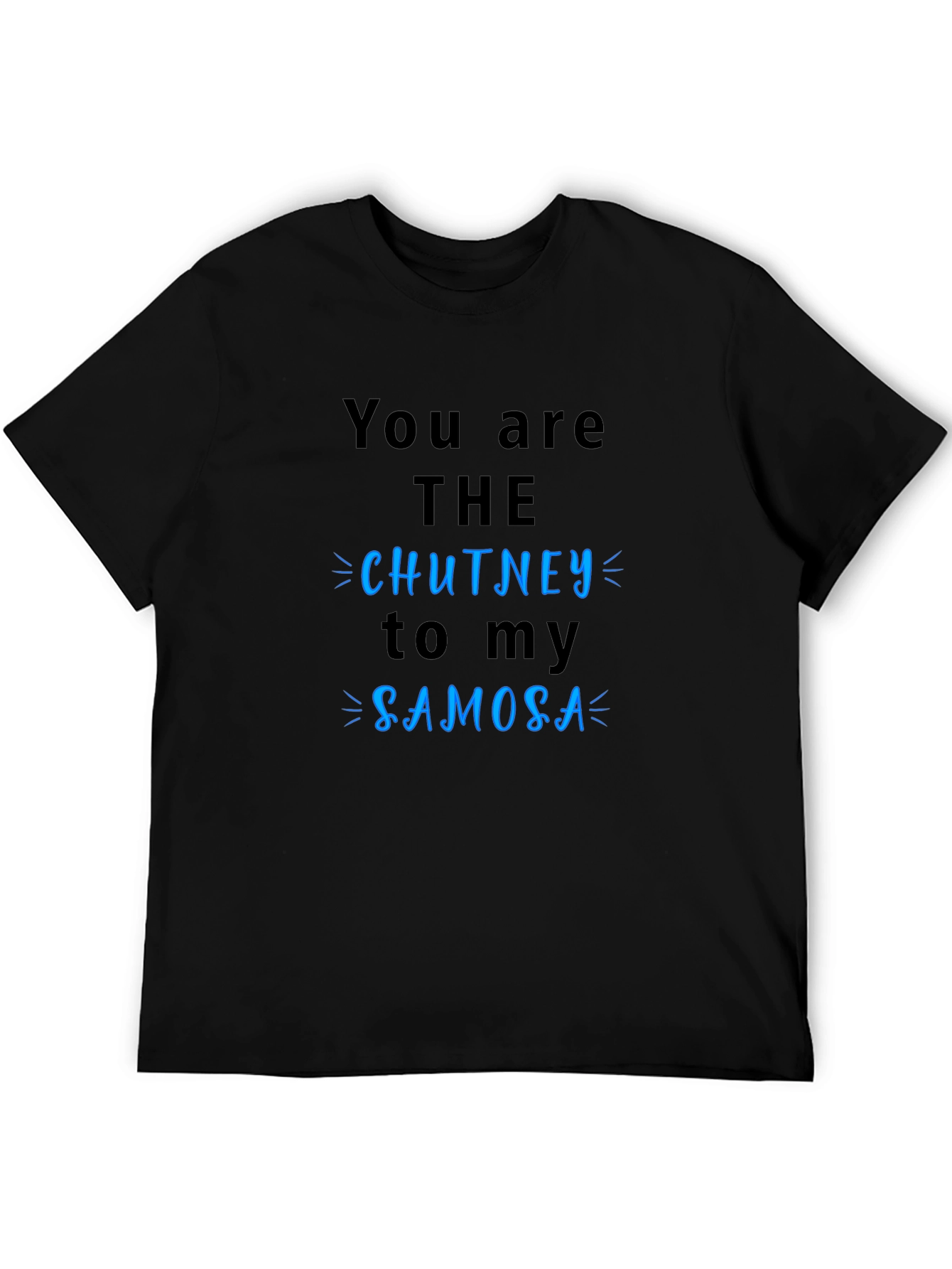 Chutney to My Samosa Black Graphic T-Shirt
