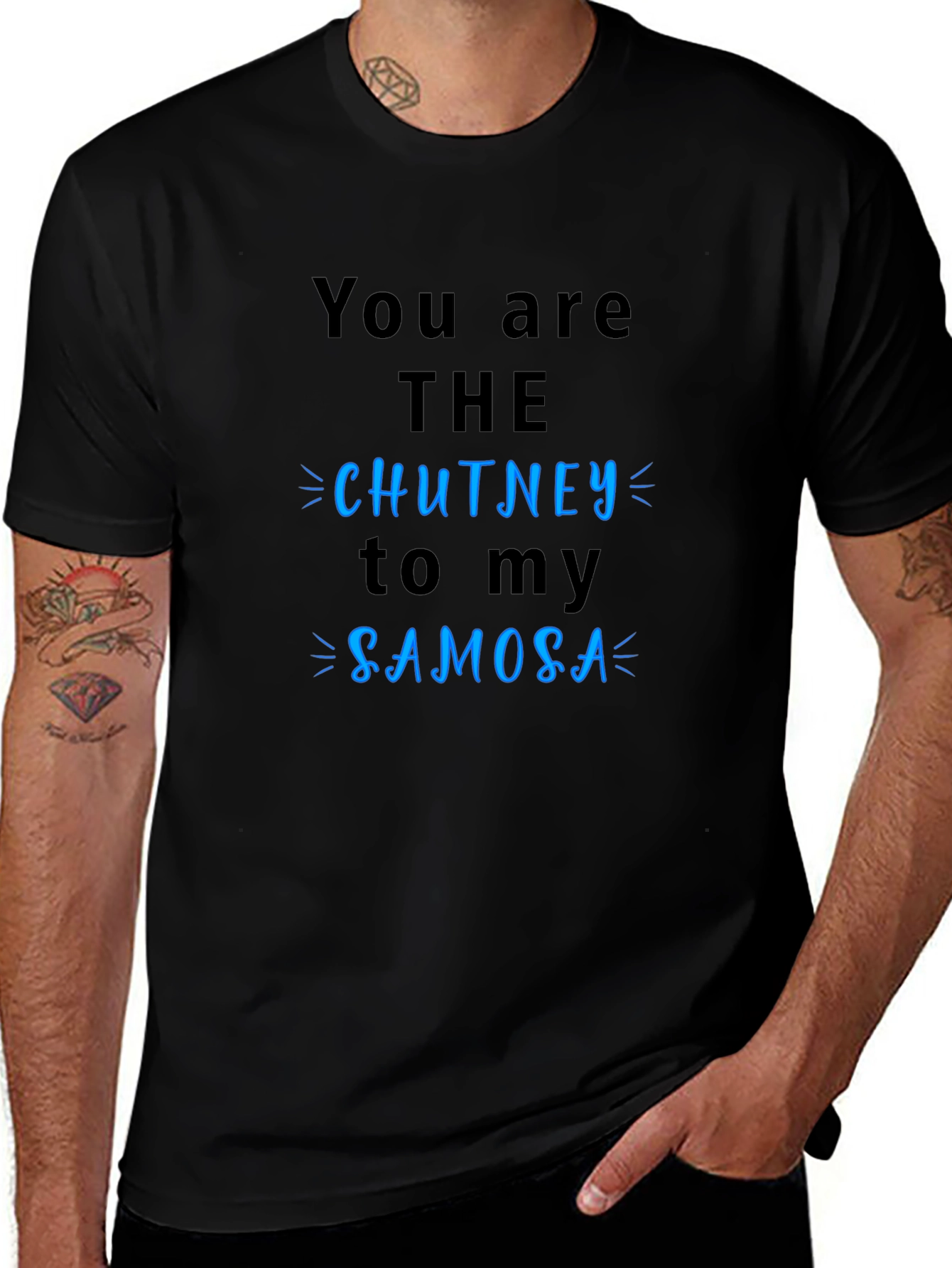 Chutney to My Samosa Black Graphic T-Shirt