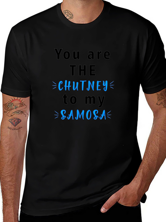 Chutney to My Samosa Black Graphic T-Shirt
