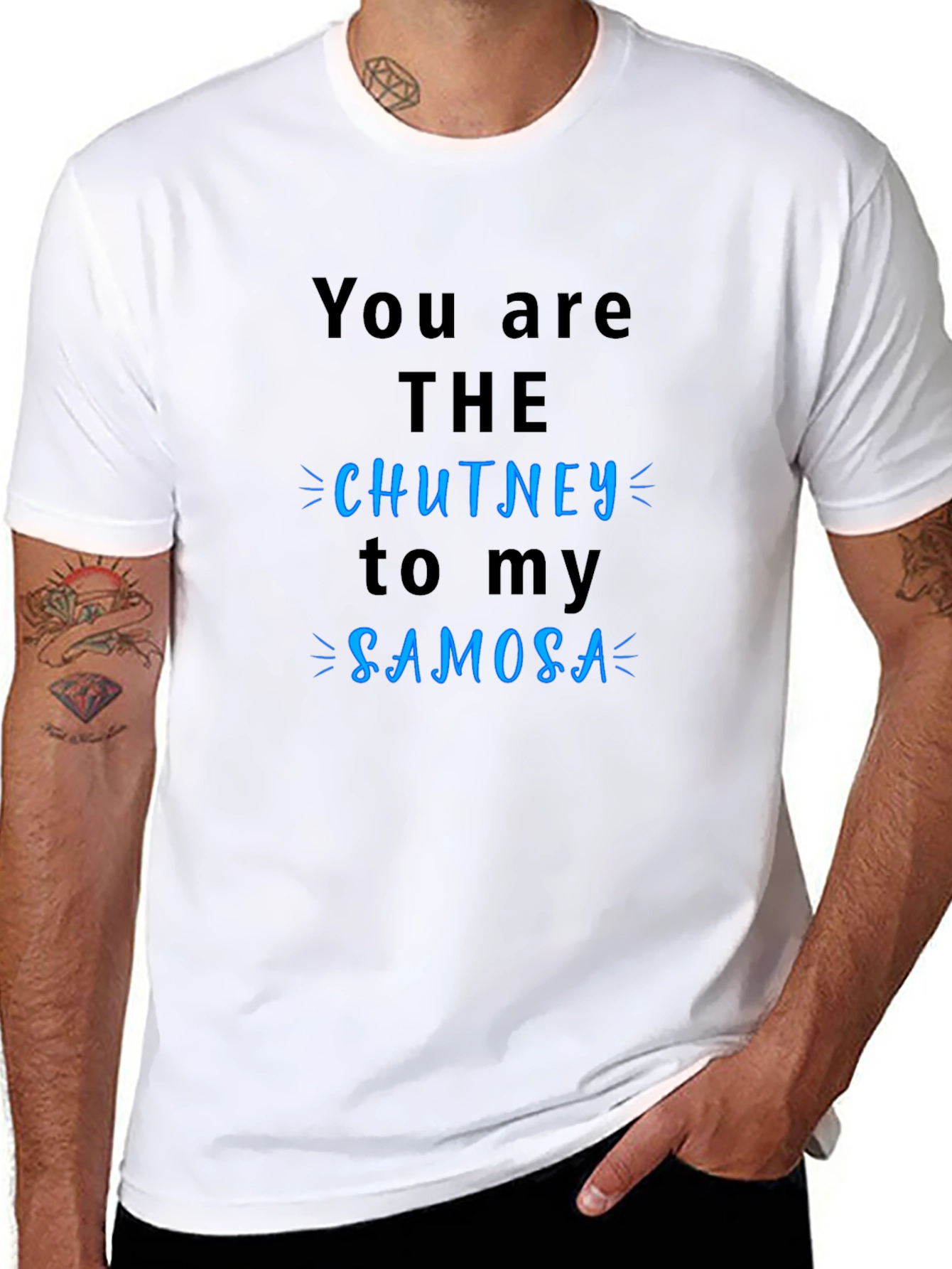 Chutney to My Samosa Black Graphic T-Shirt