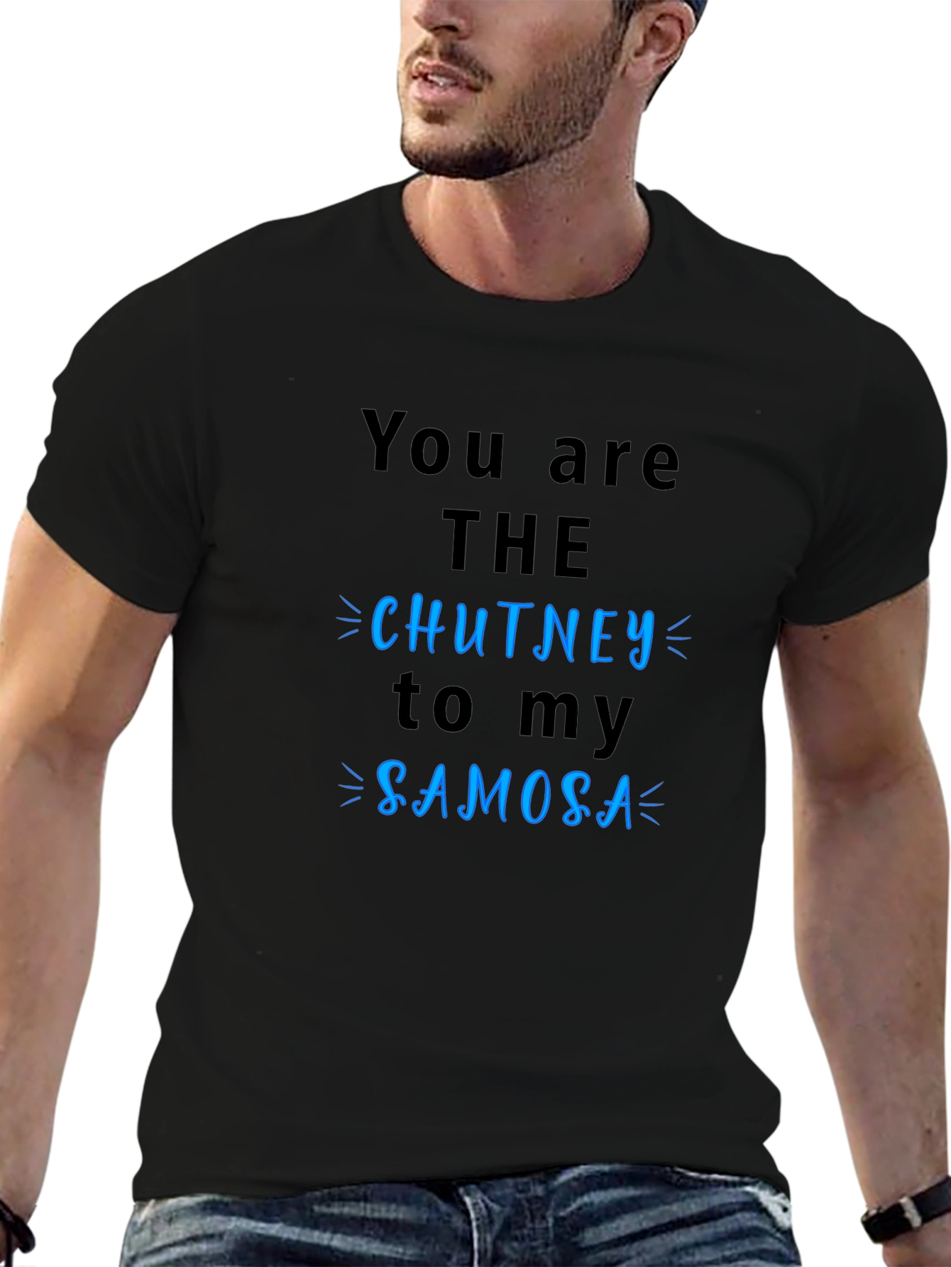 Chutney to My Samosa Black Graphic T-Shirt