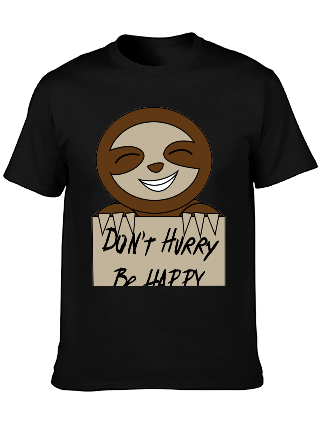 Dont Hurry Be Happy Sloth Graphic Tee