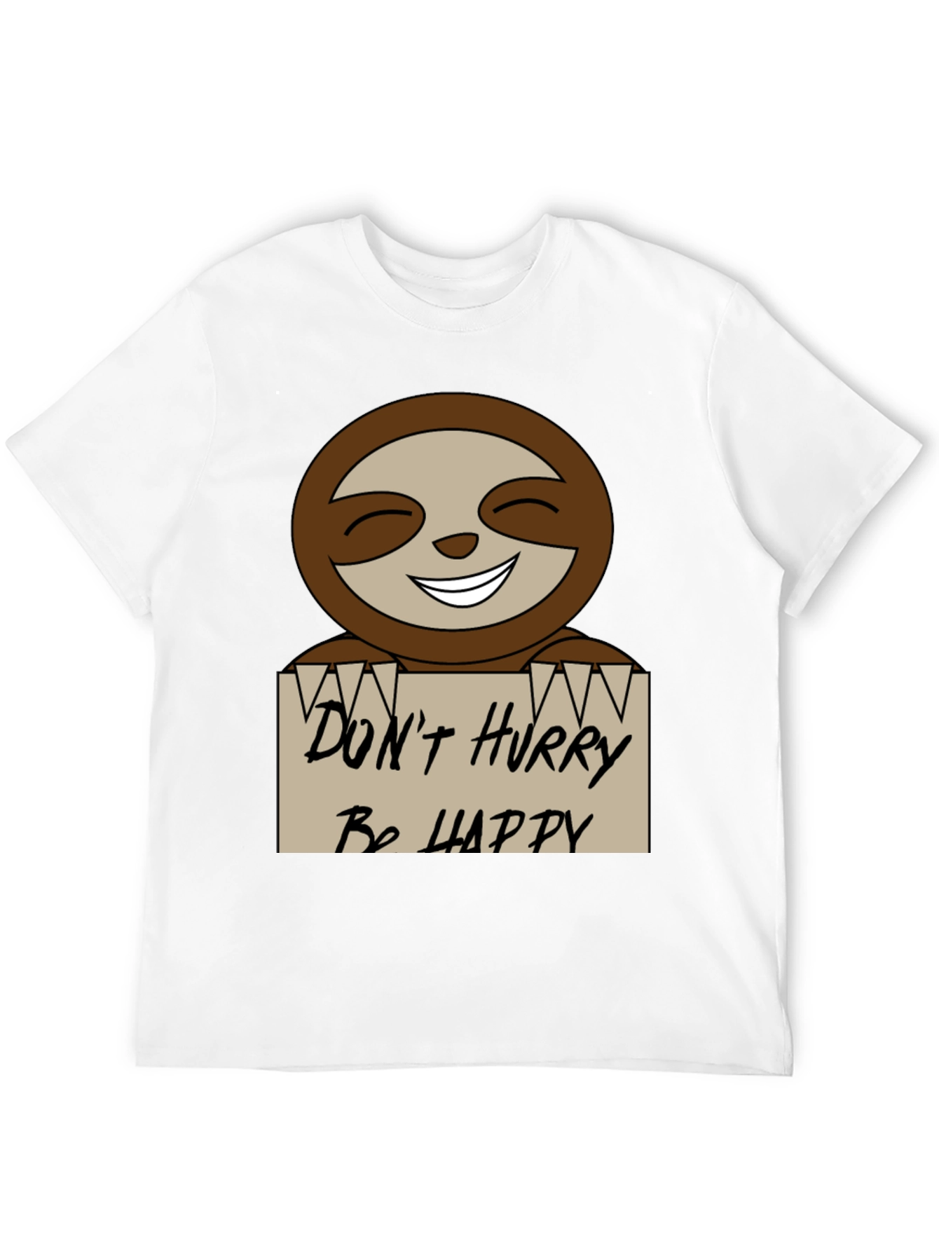 Dont Hurry Be Happy Sloth Graphic Tee