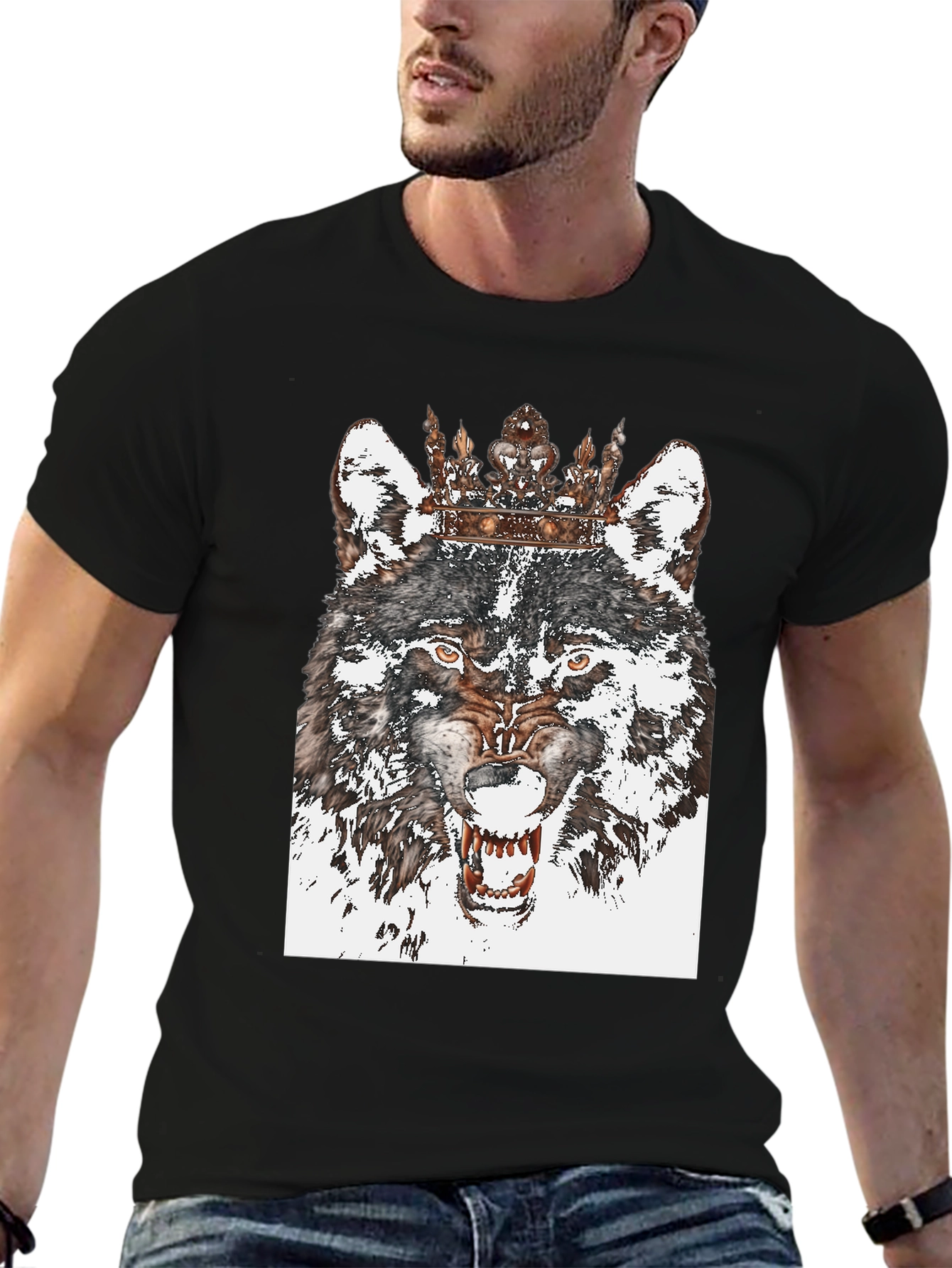Wolf King Graphic Tee - Bold Statement Shirt