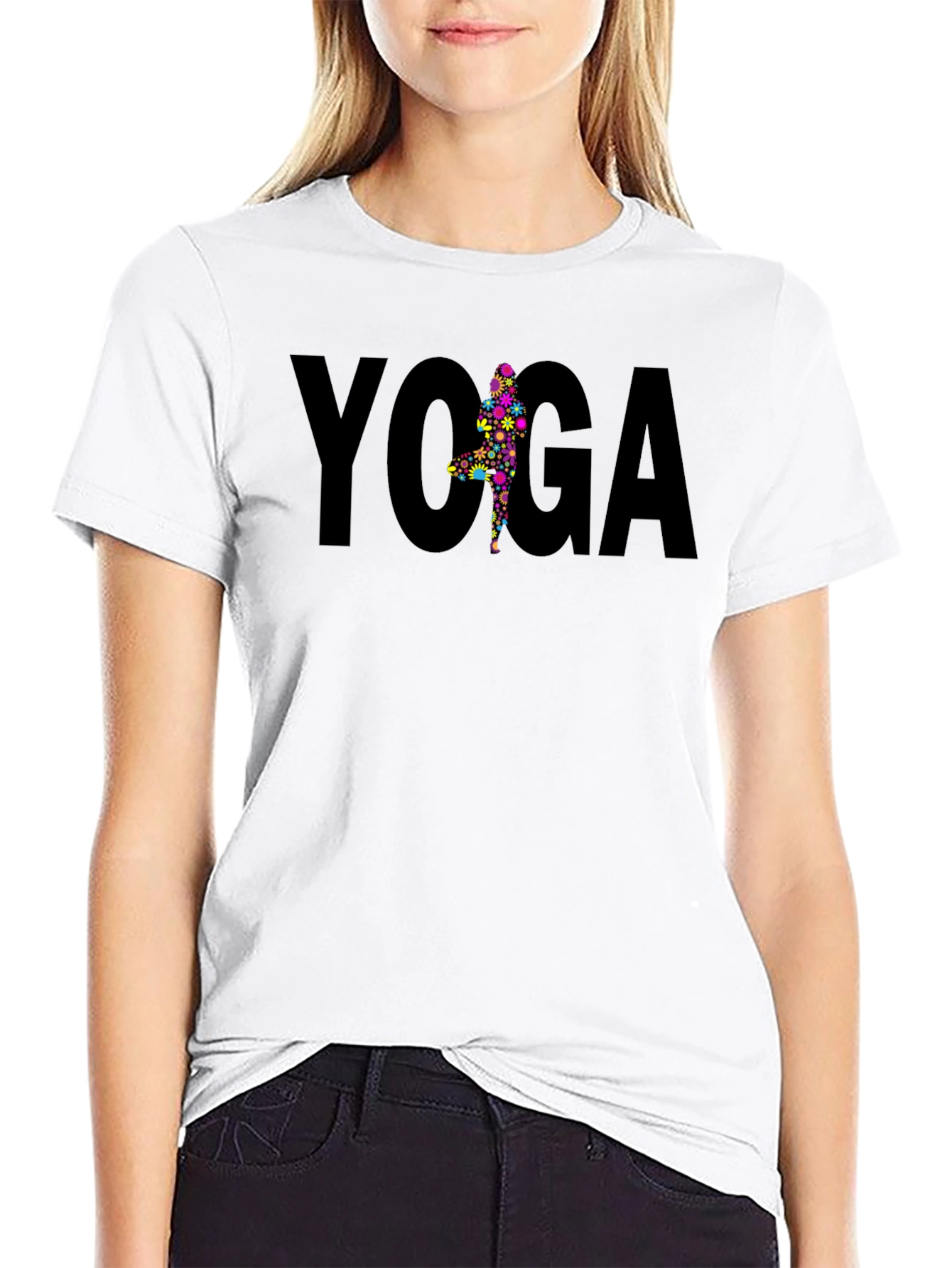 Yoga Pose Black Tee