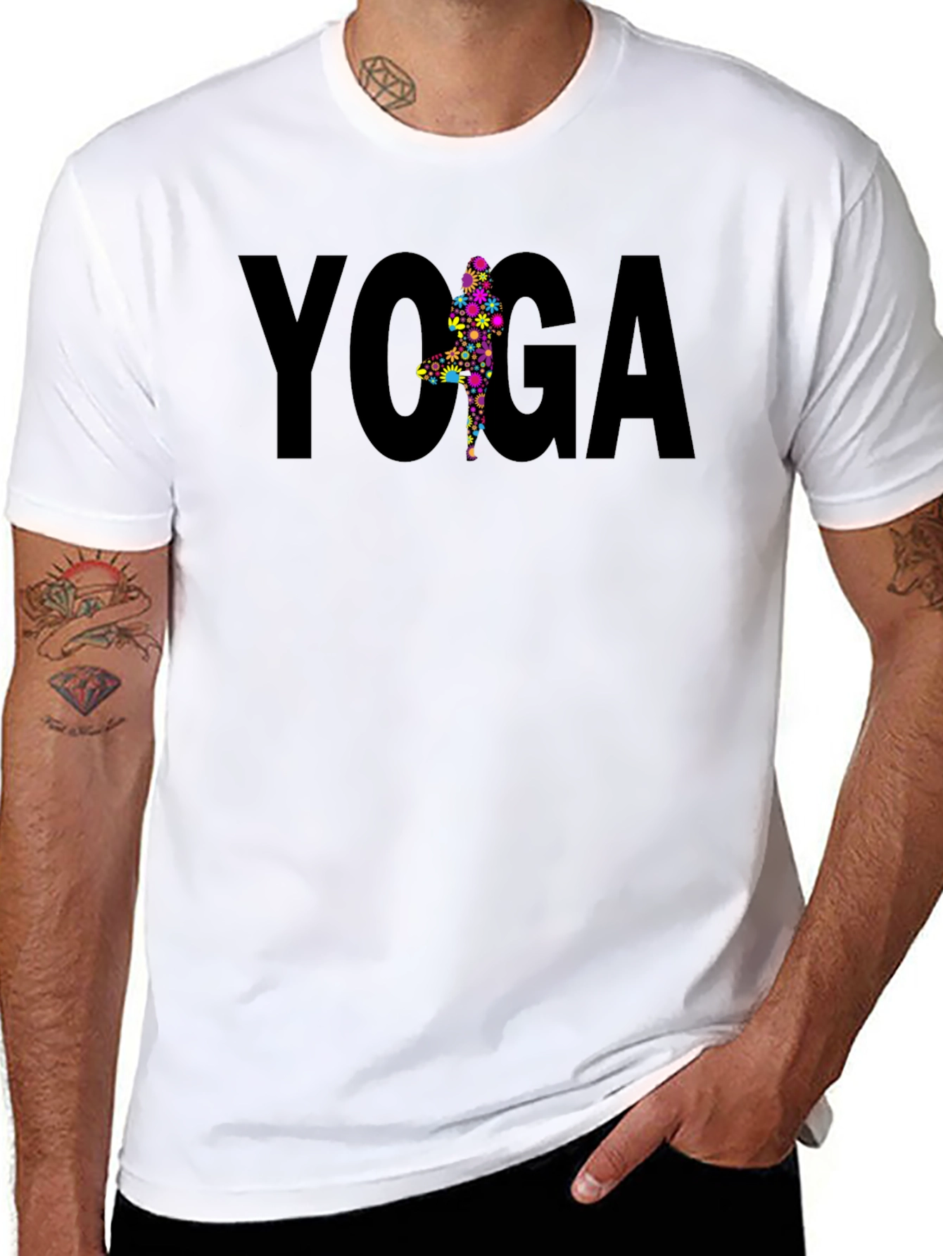 Yoga Pose Black Tee