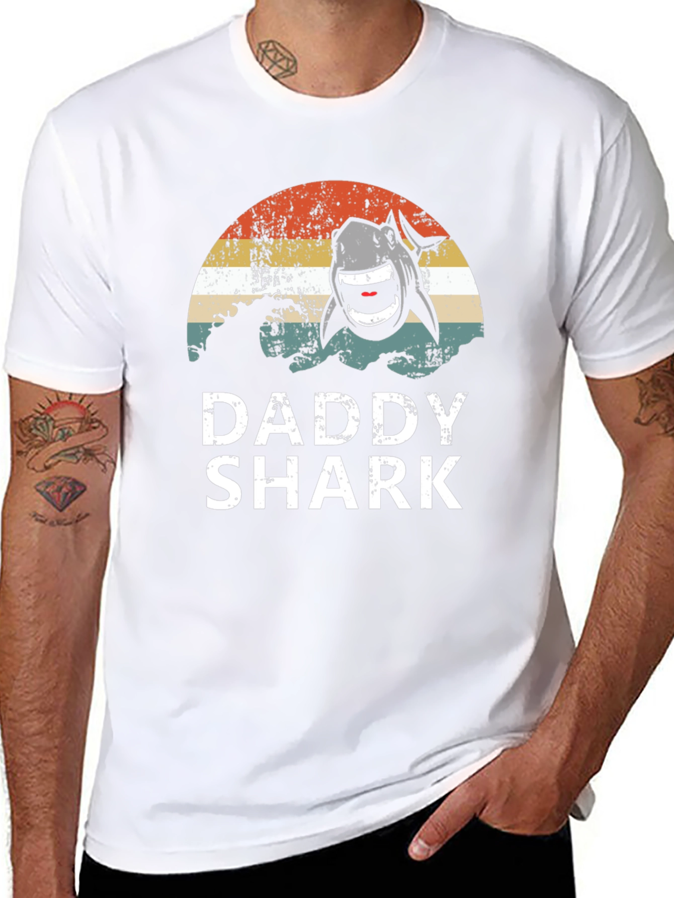 Daddy Shark Graphic T-Shirt - Black