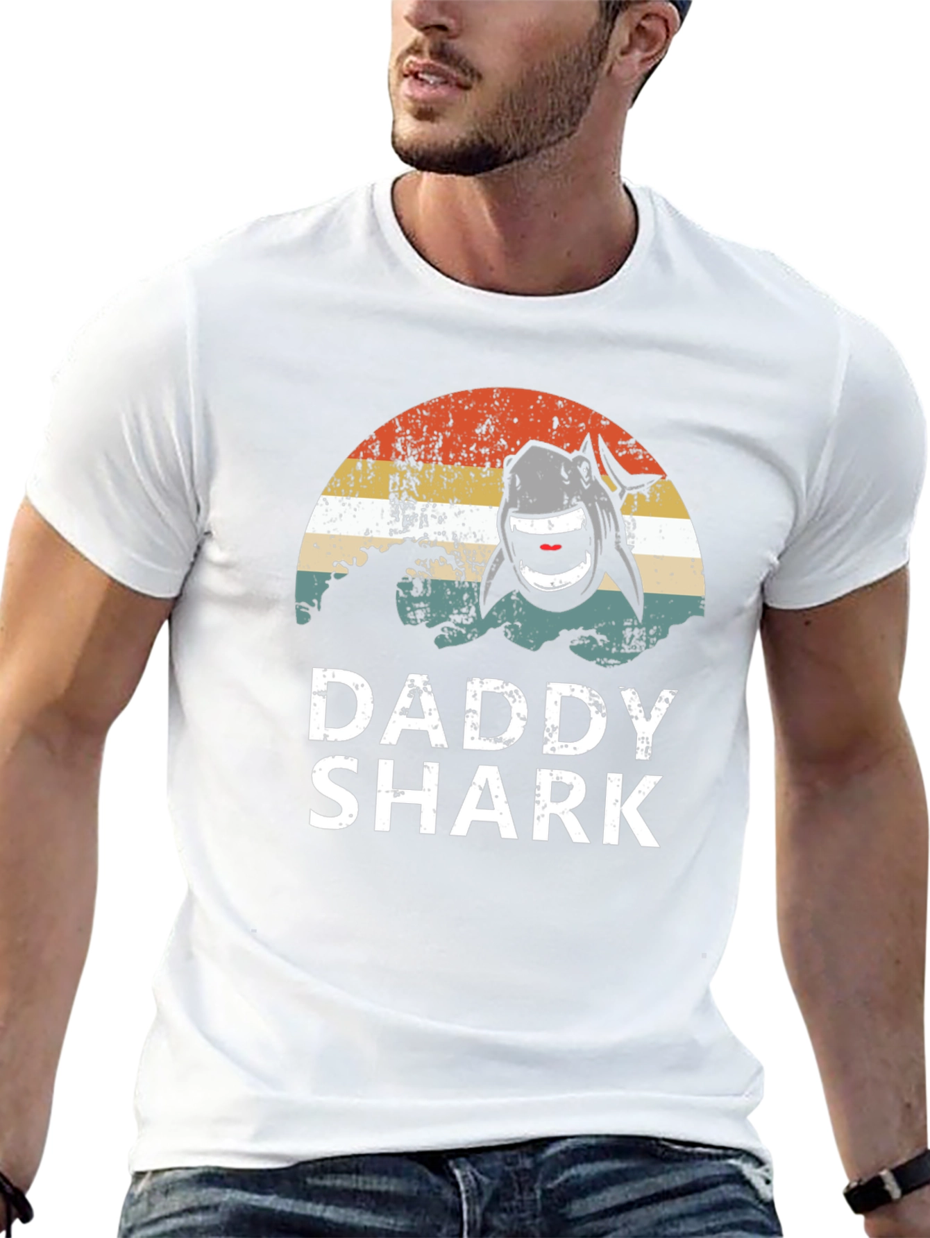 Daddy Shark Graphic T-Shirt - Black