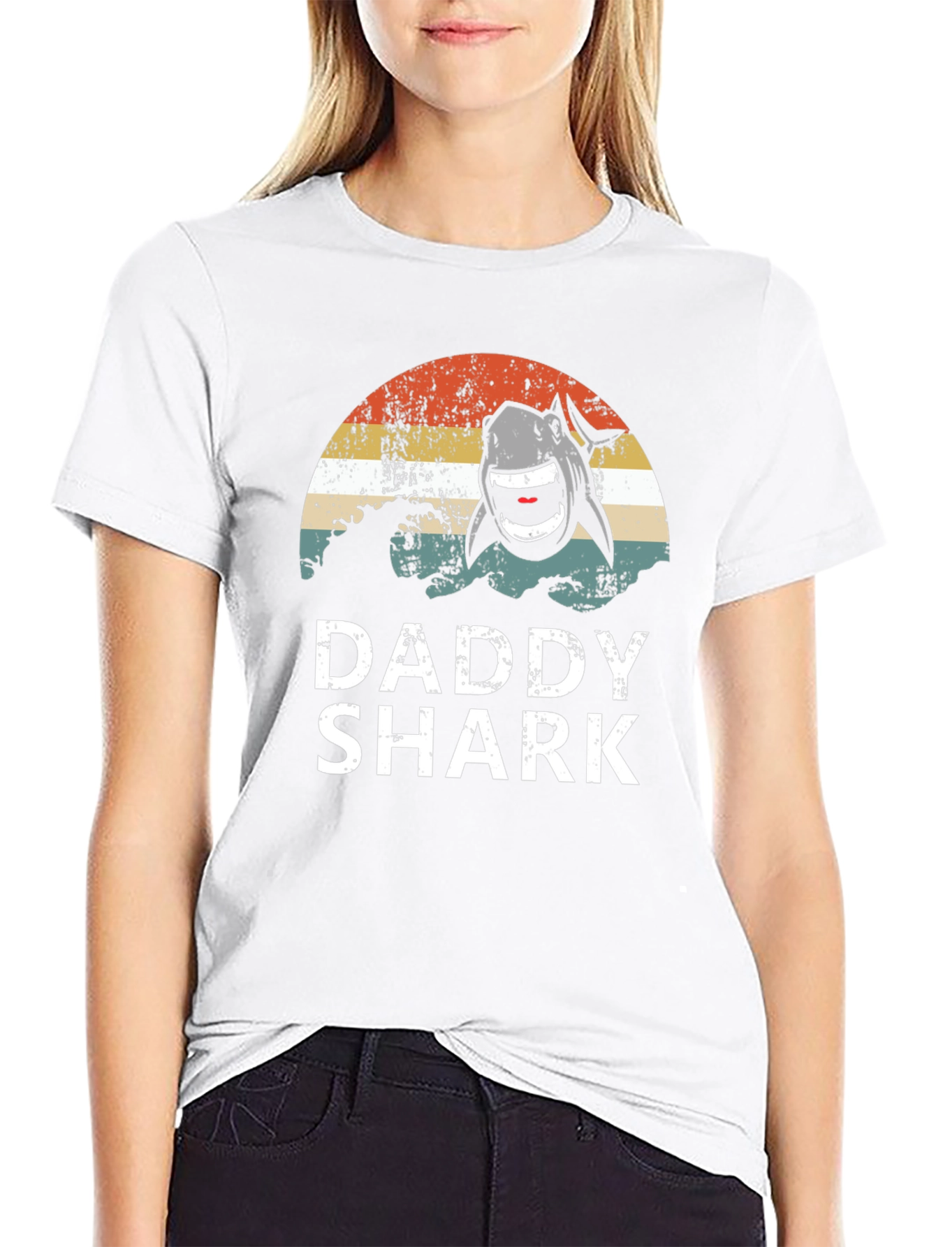 Daddy Shark Graphic T-Shirt - Black