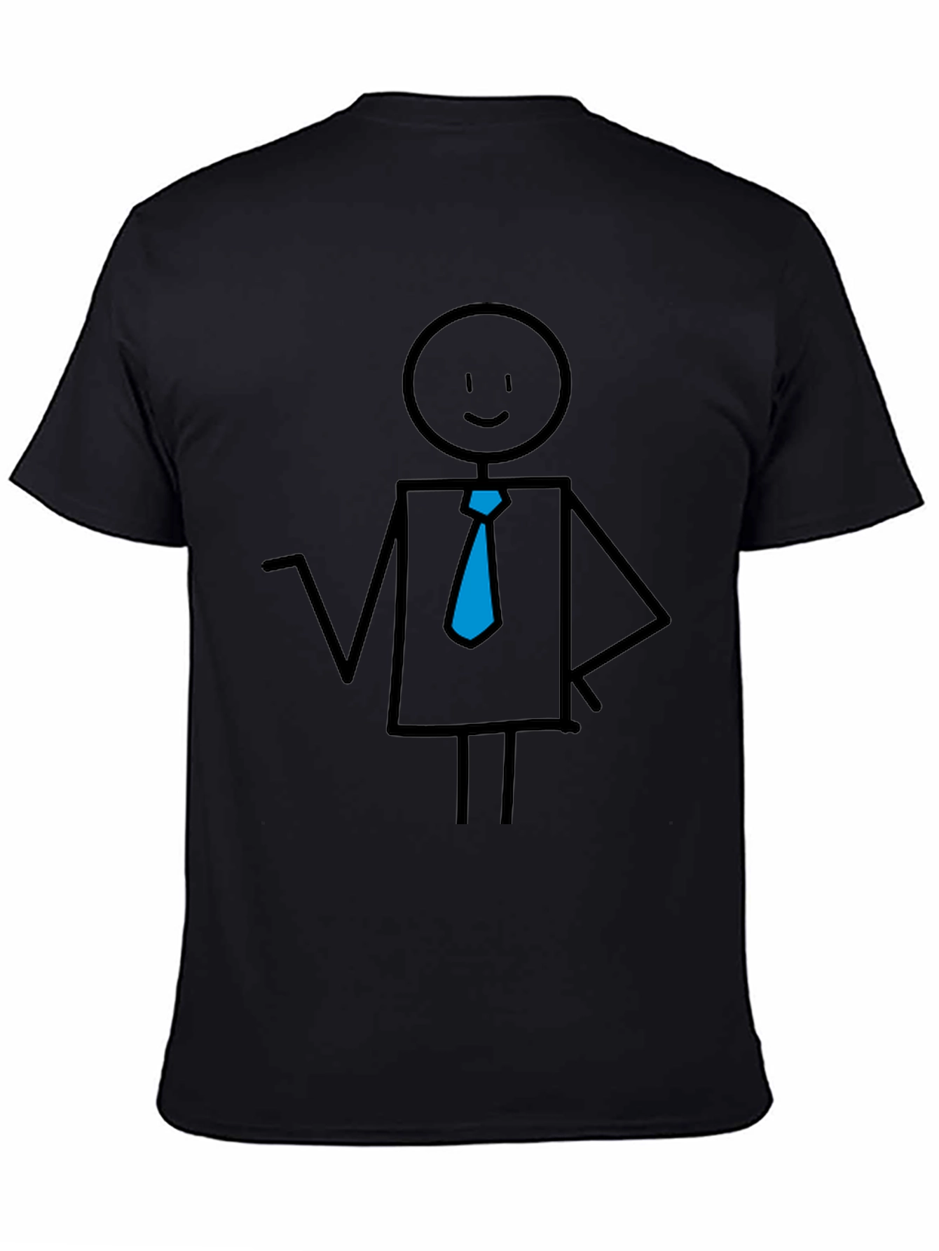 Stick Figure Business Casual Black Tee