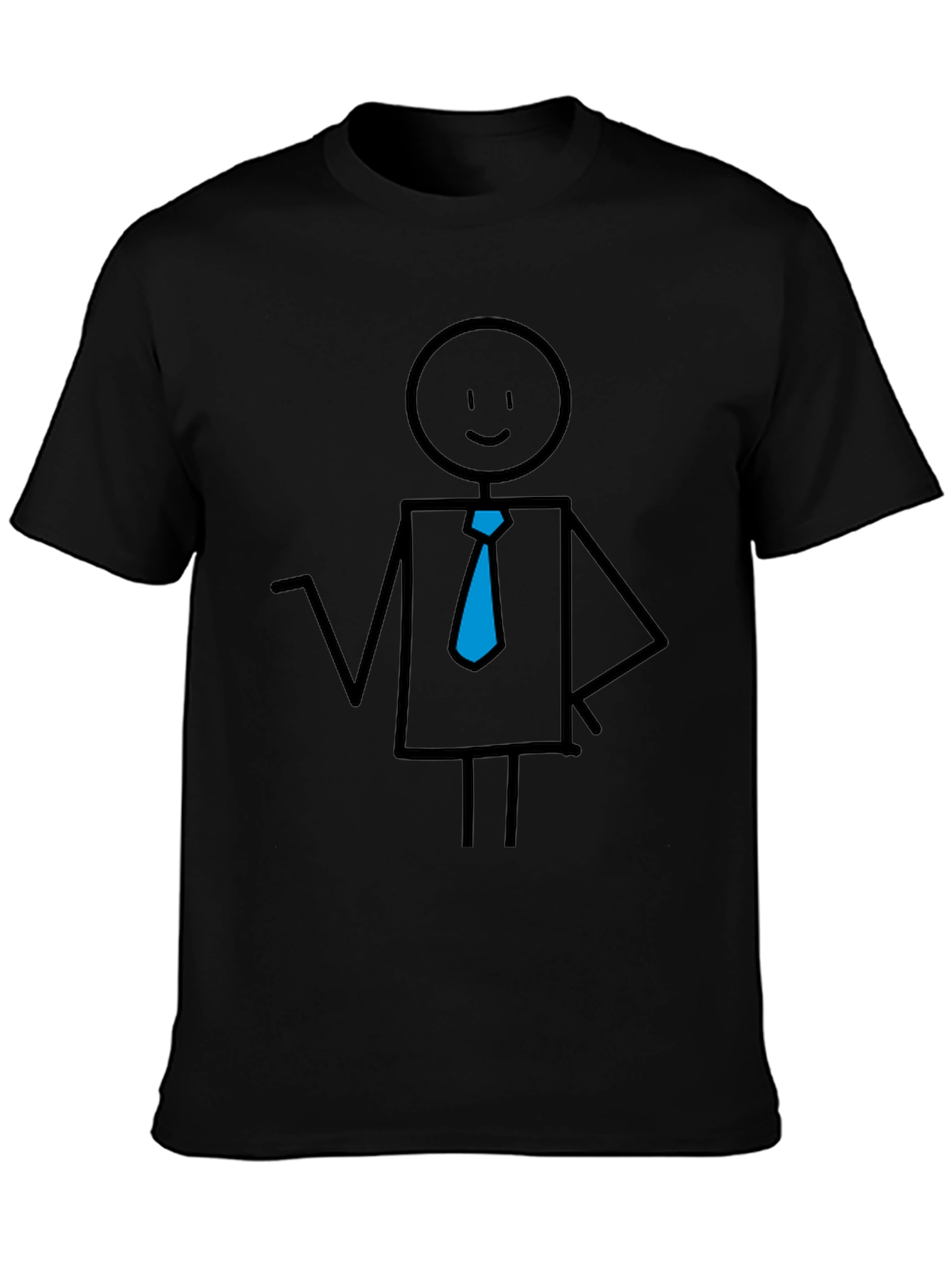 Stick Figure Business Casual Black Tee