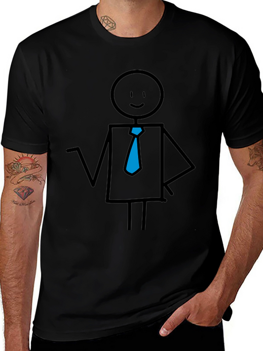 Stick Figure Business Casual Black Tee