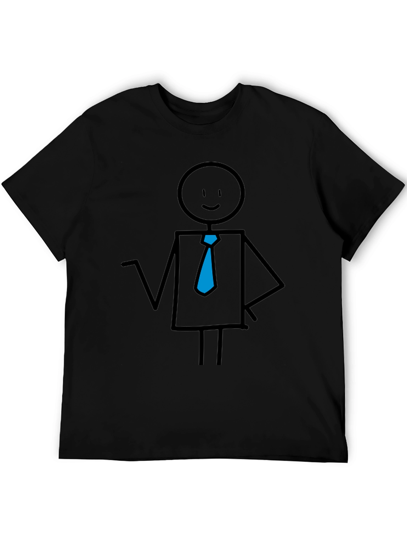 Stick Figure Business Casual Black Tee