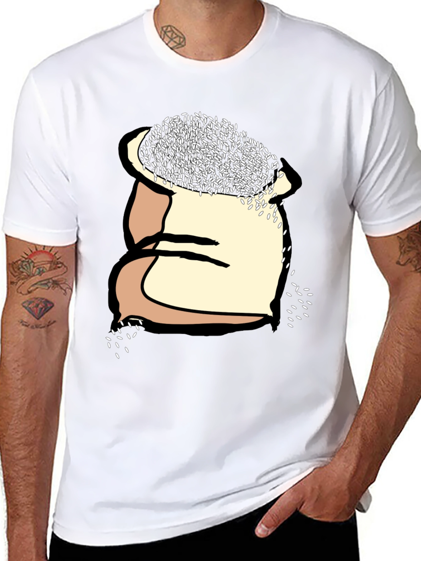 Rice Sack Graphic T-Shirt: Cool Casual Tee