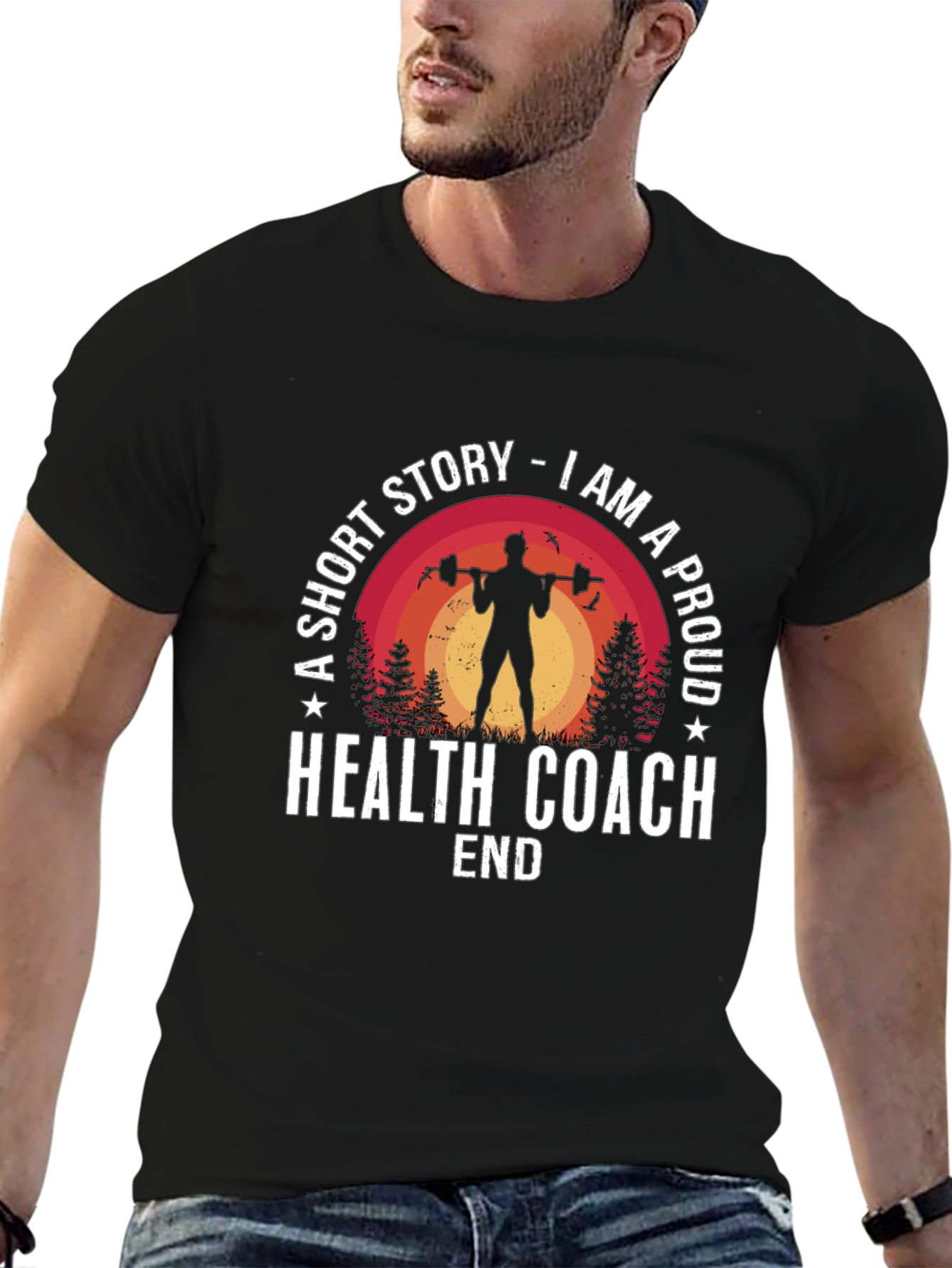 Proud Health Coach Graphic Tee - Fitness Lifestyle Shirt