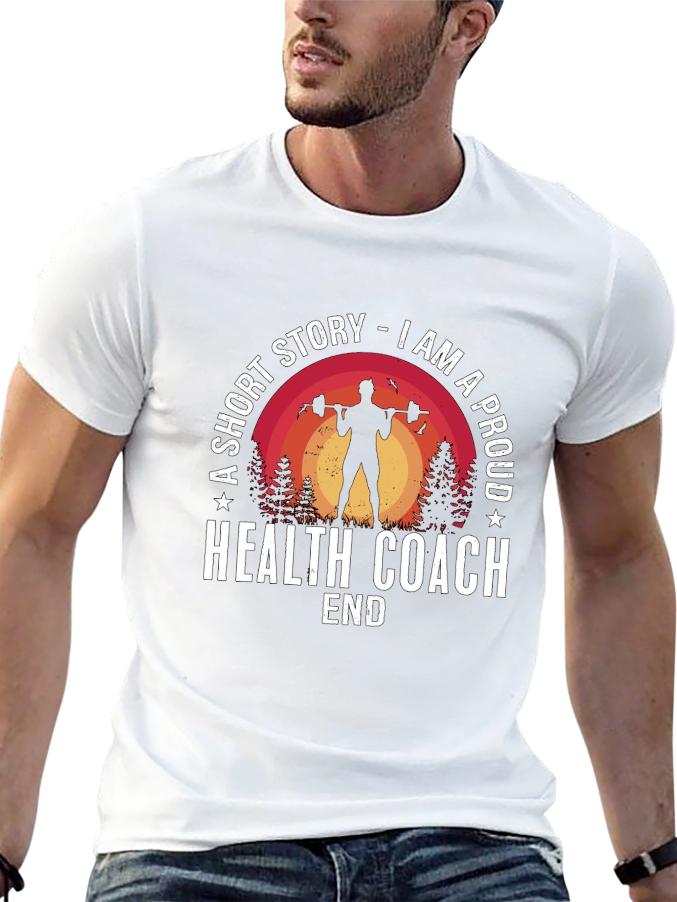 Proud Health Coach Graphic Tee - Fitness Lifestyle Shirt