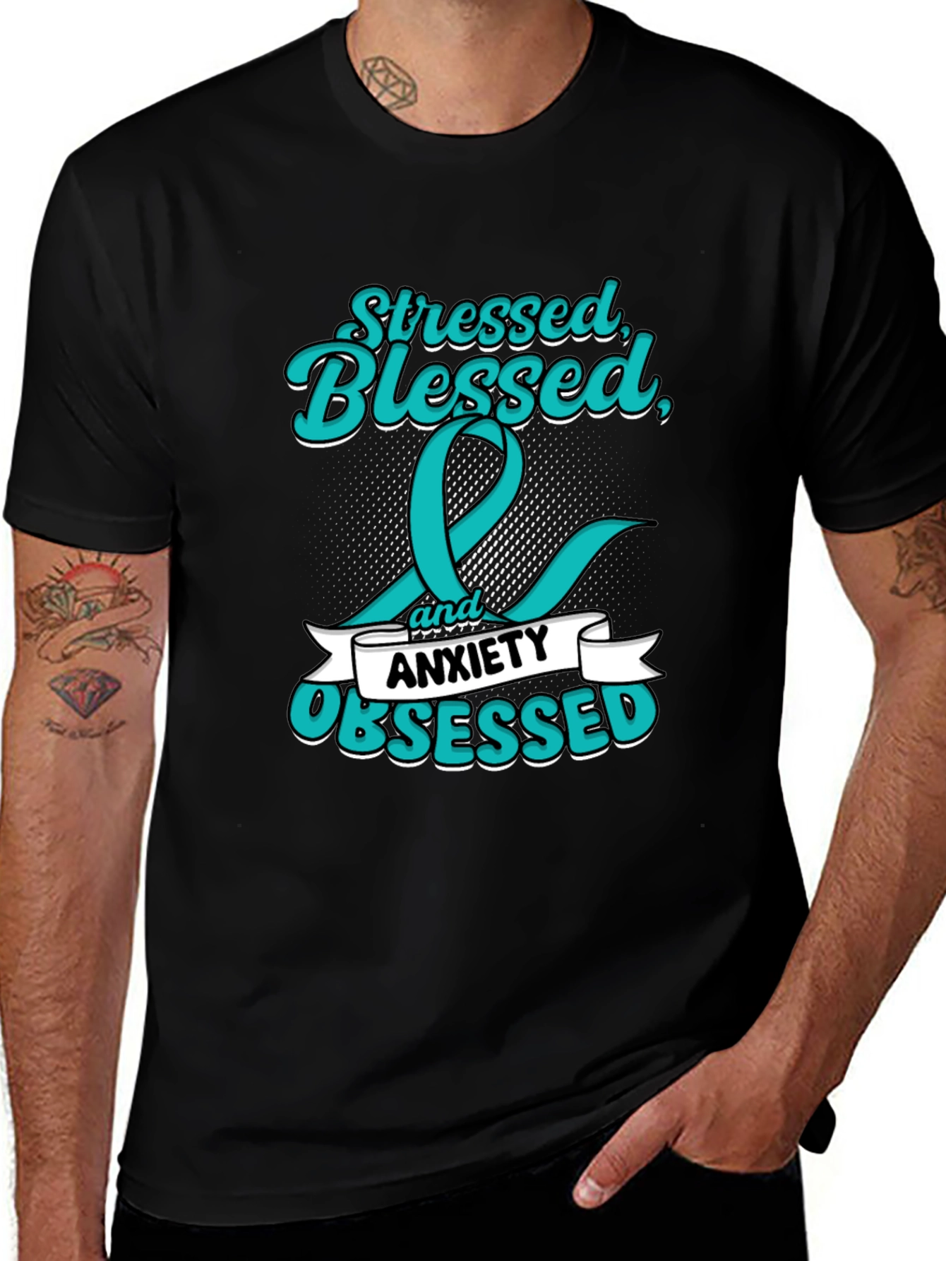 Stressed Blessed Anxiety Obsessed Graphic Tee