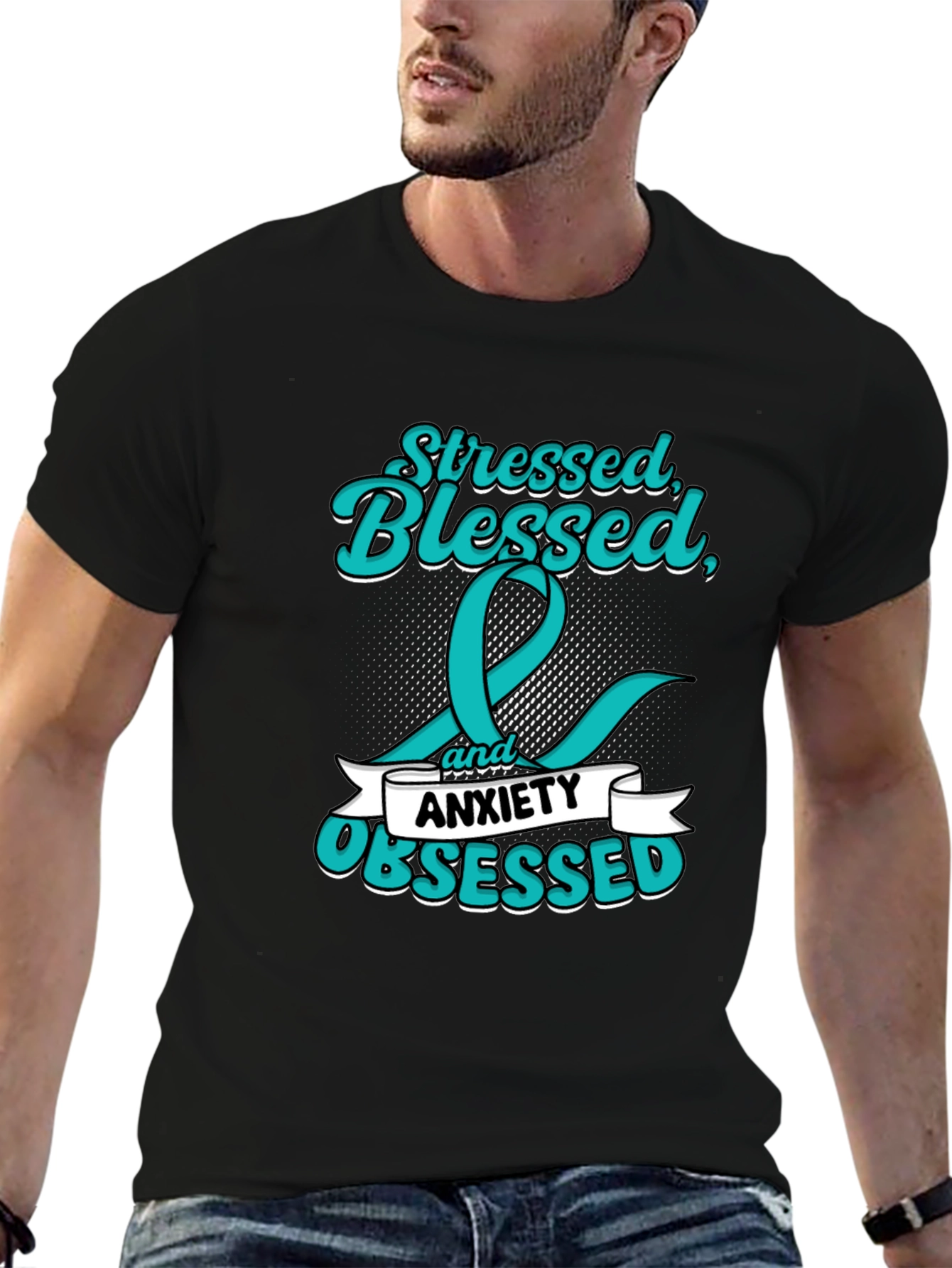 Stressed Blessed Anxiety Obsessed Graphic Tee