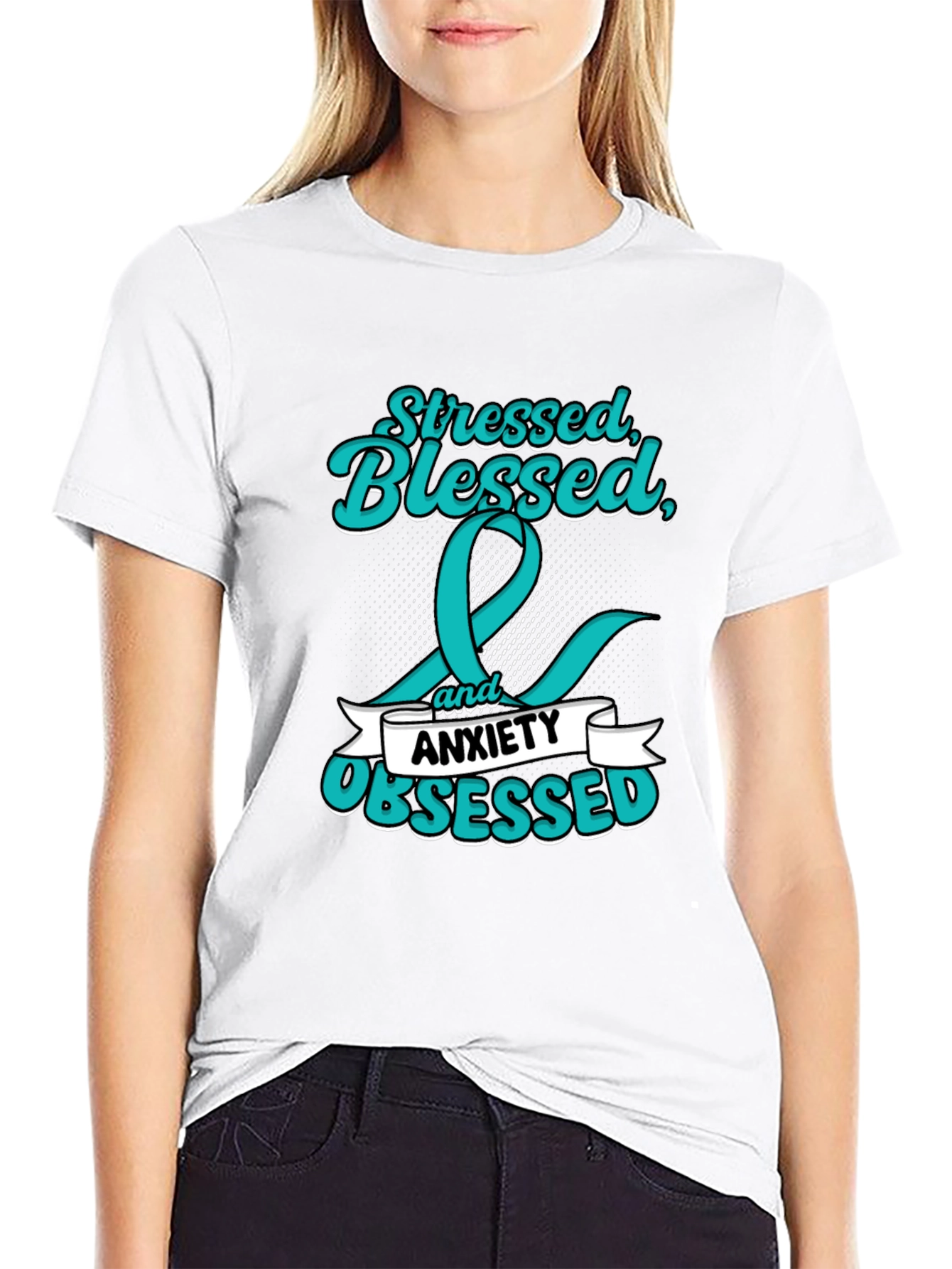 Stressed Blessed Anxiety Obsessed Graphic Tee