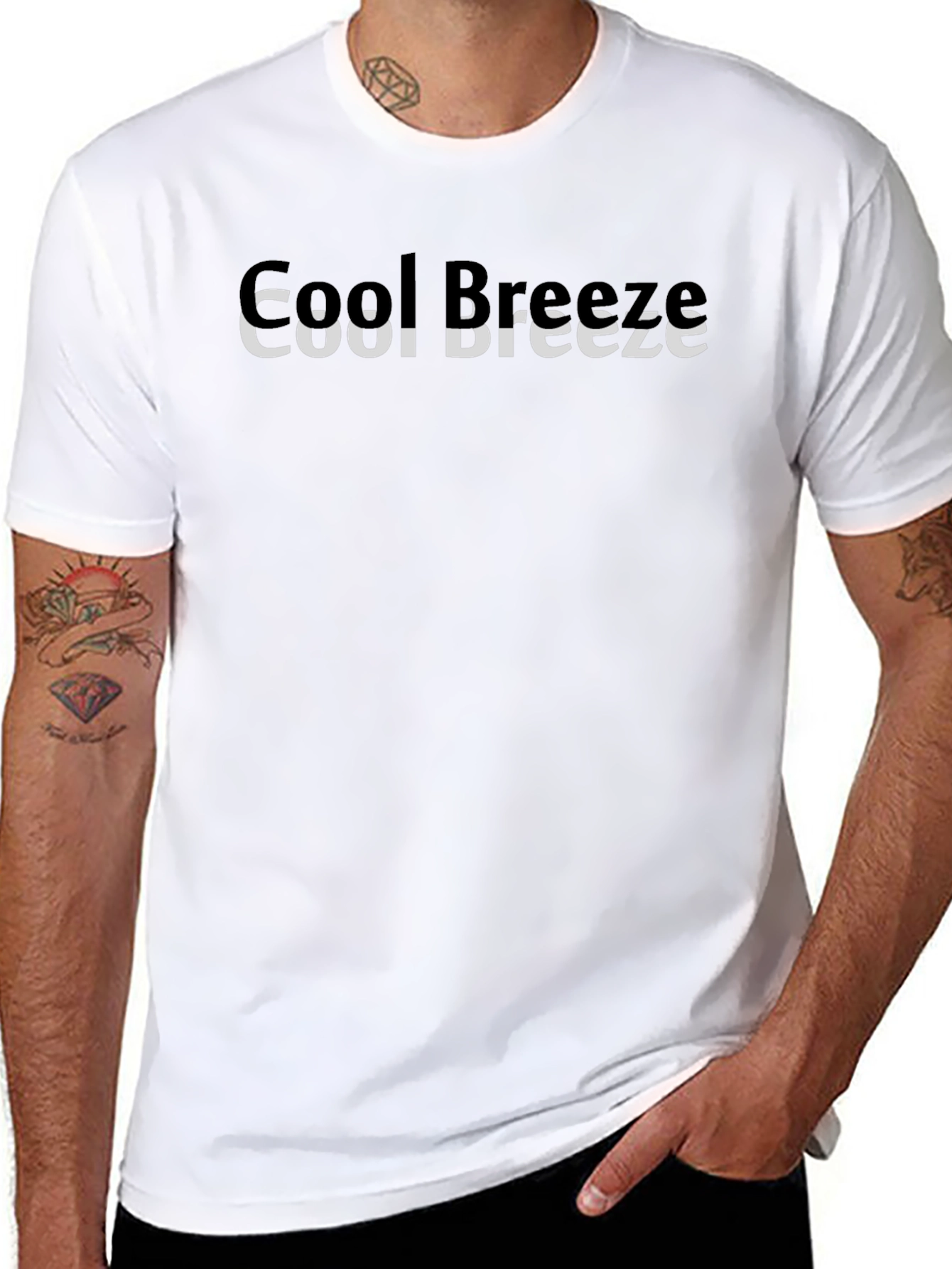 Cool Breeze Black Graphic Tee for Men