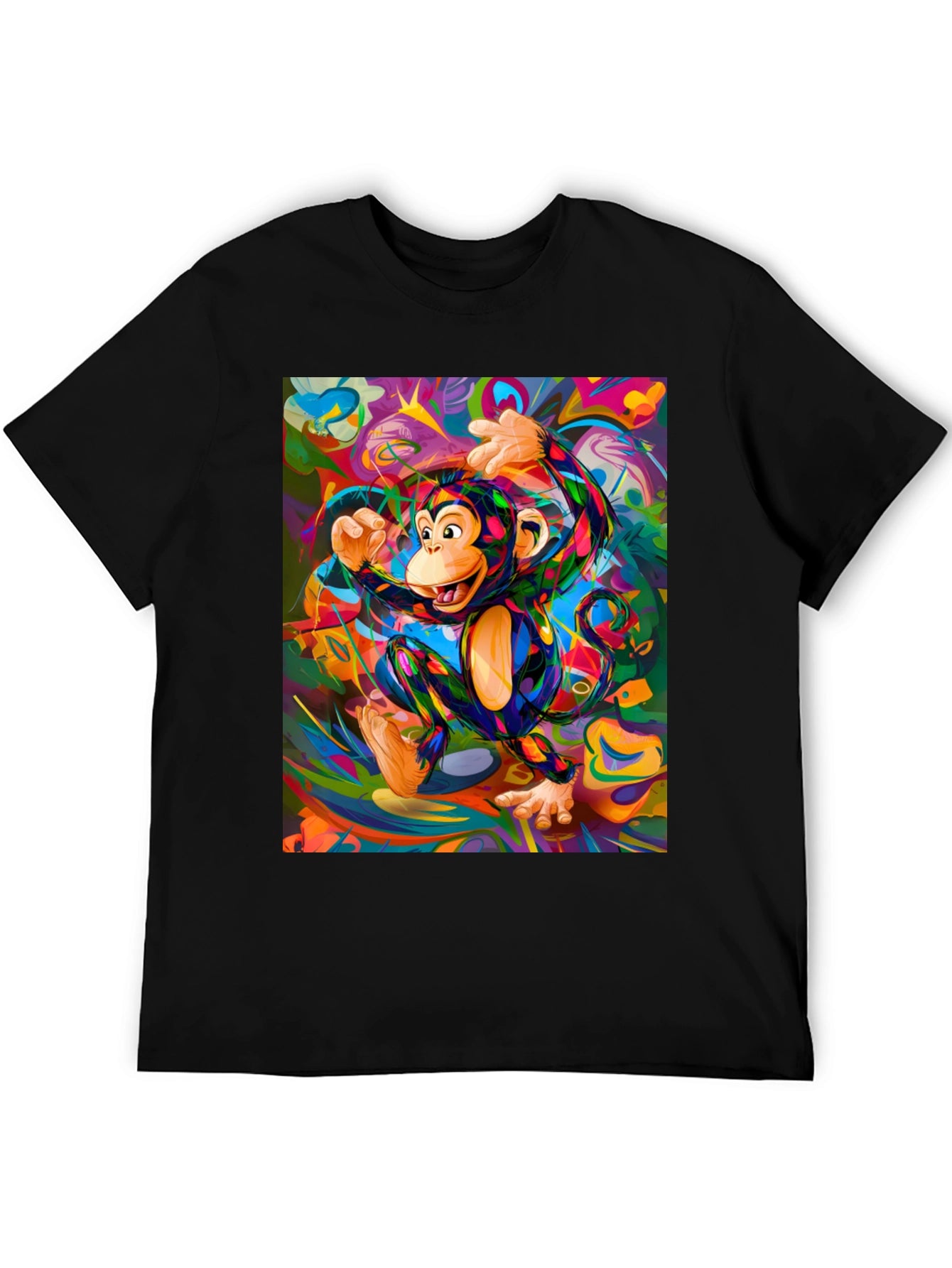 Vibrant Monkey Graphic T-Shirt